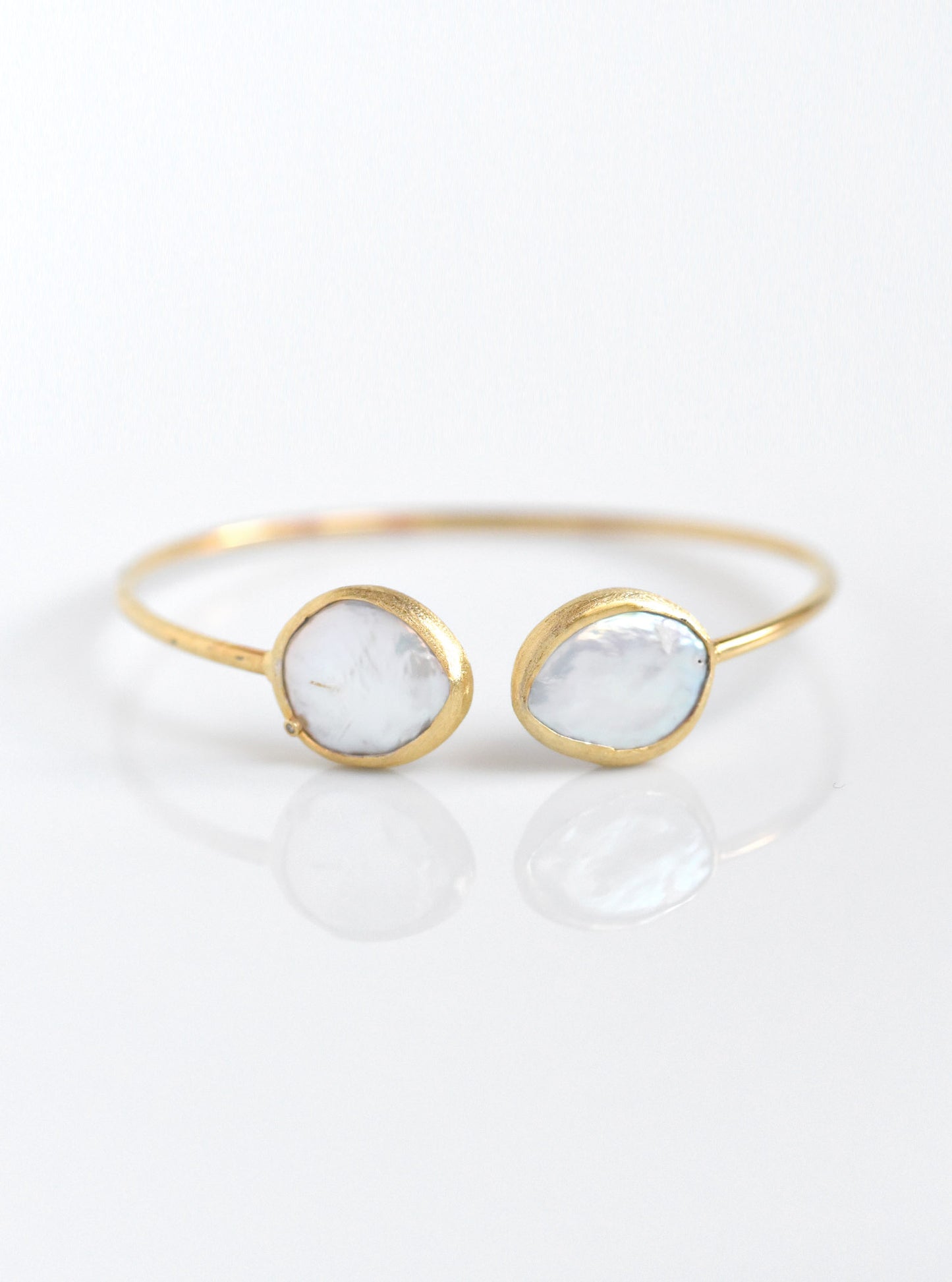 Mother of Pearl and Diamond Double Bangle