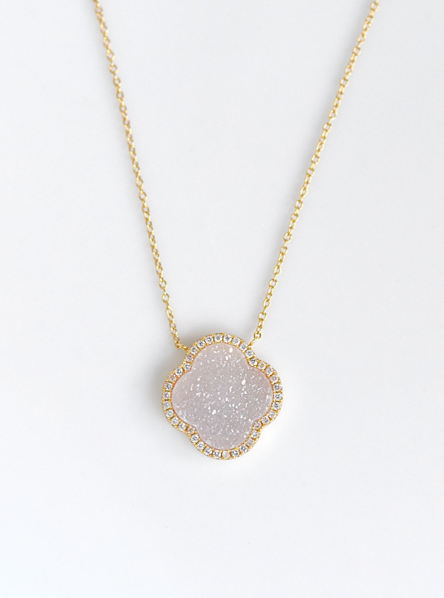Glitter Druzy Flower Necklace