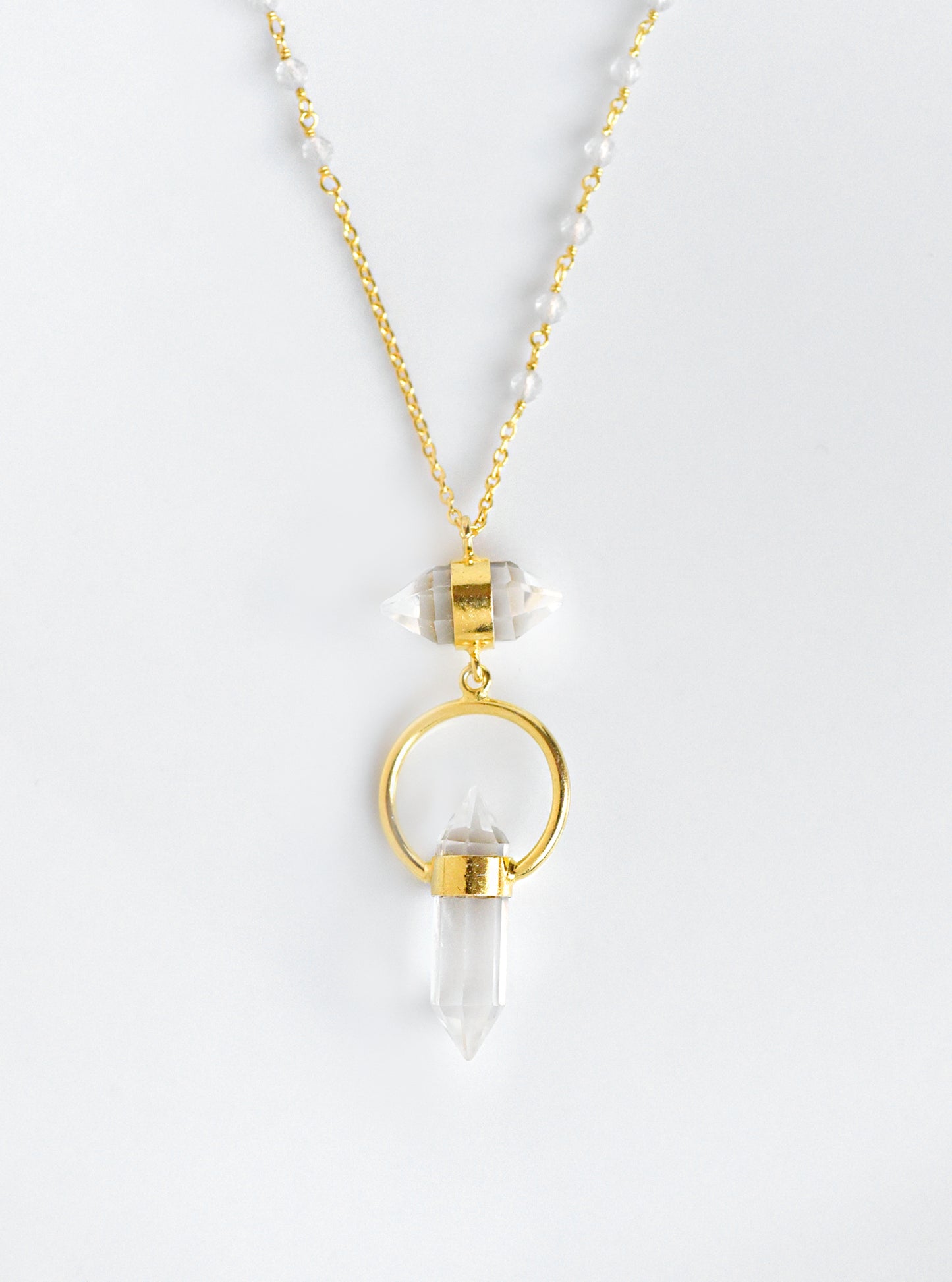 Double Prismatic Gemstone Necklace