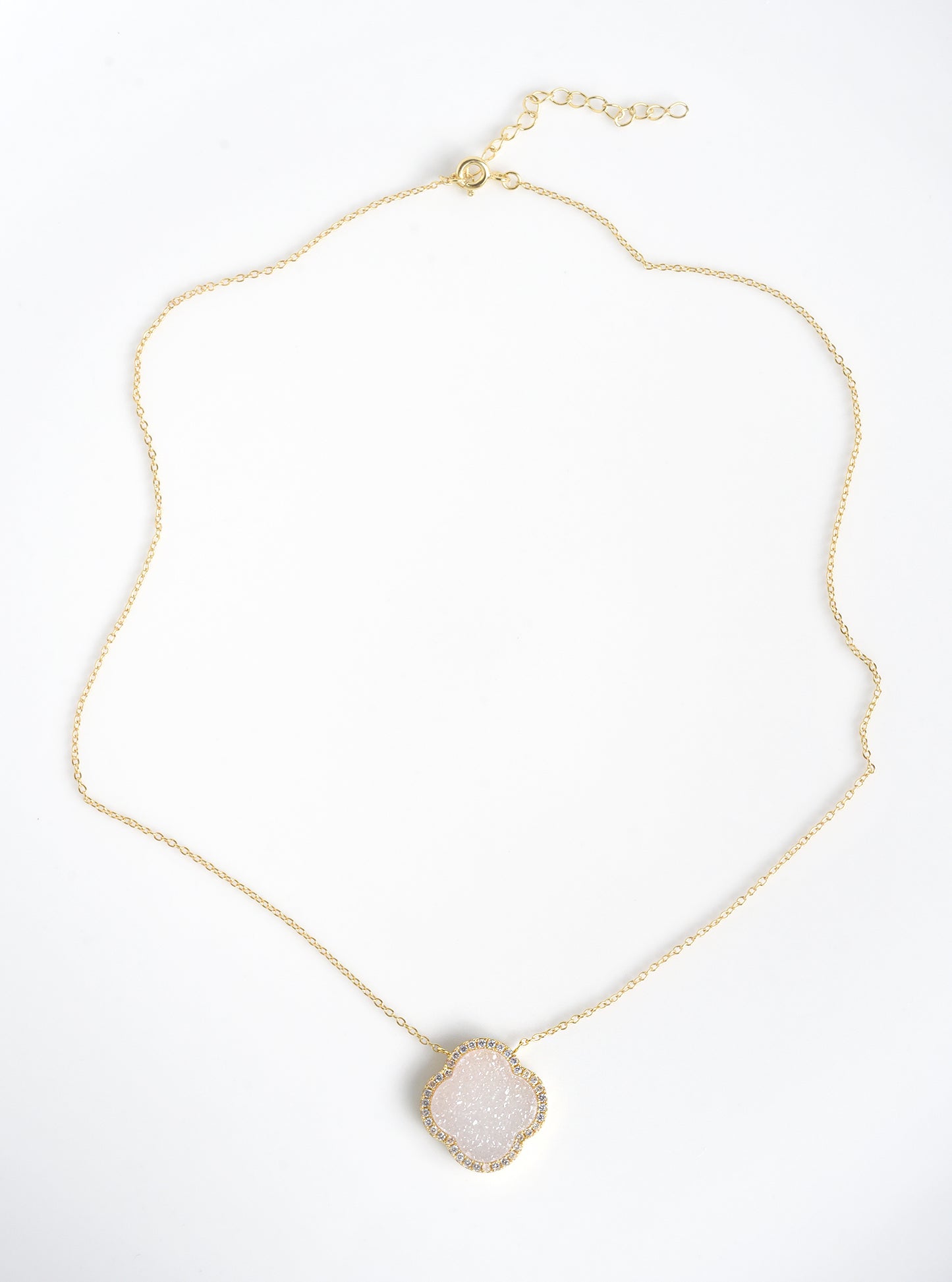 Glitter Druzy Flower Necklace