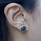Natural Oval Sapphire with Diamond Stud Earrings