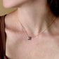 Natural Sapphire with Diamond Round Necklace