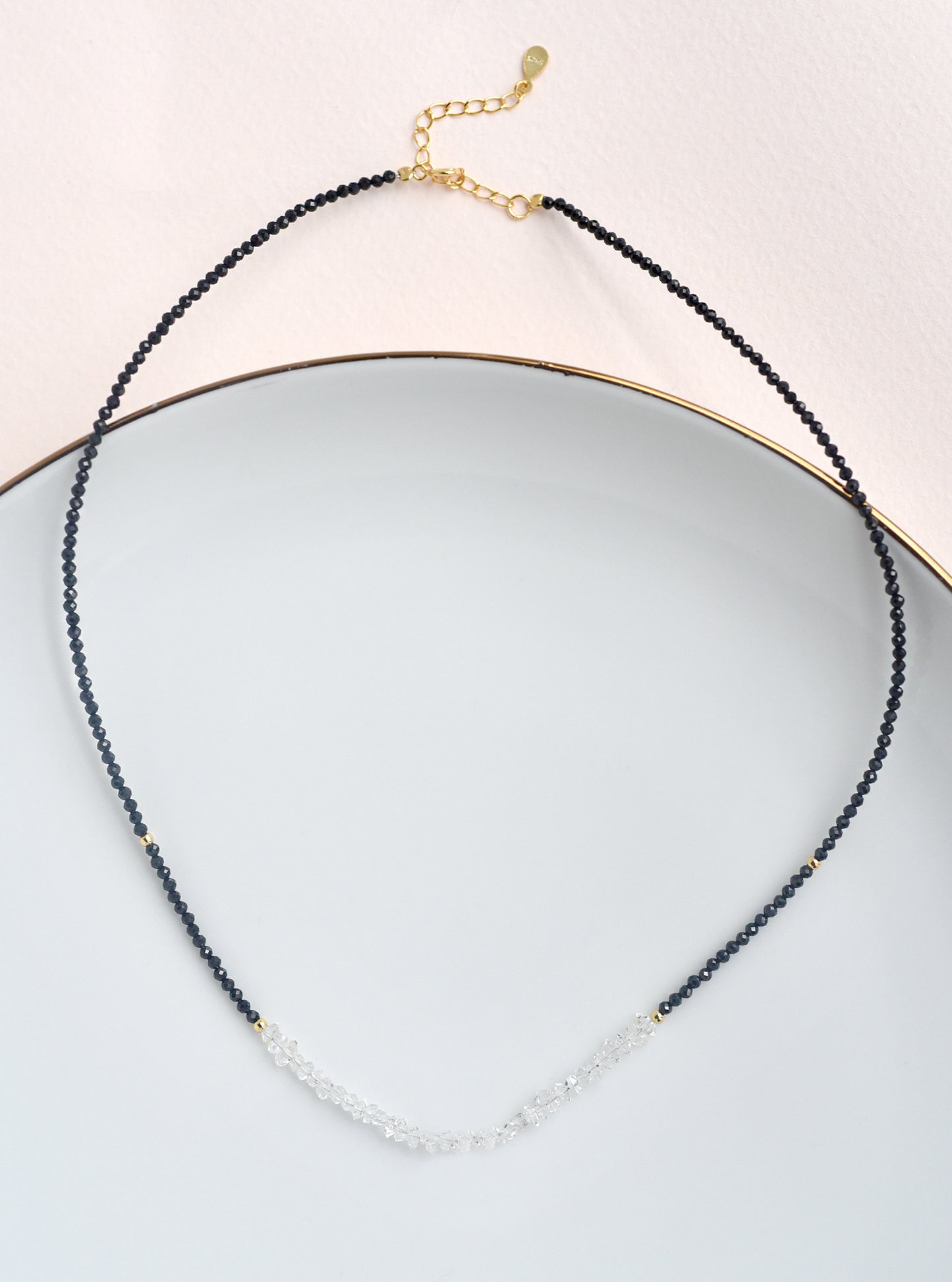 Herkimer Diamond Beaded Necklace