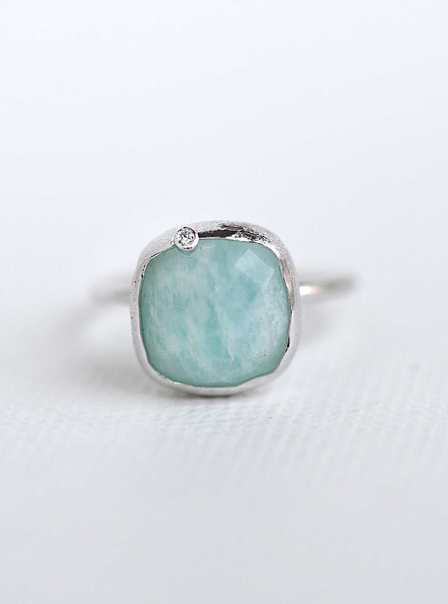 Handcrafted Gemstone Ring with Diamond