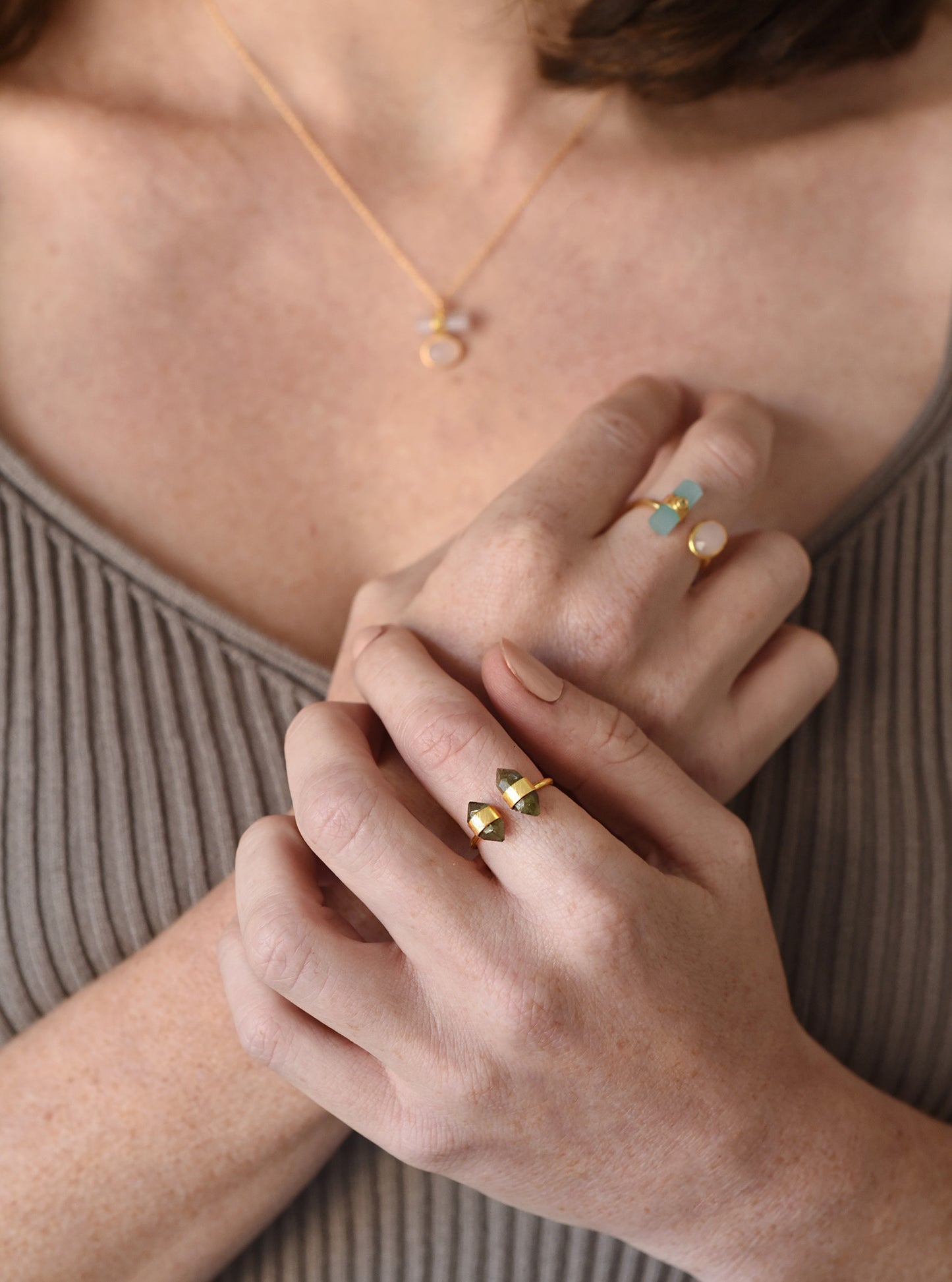 Double Gemstone Ring