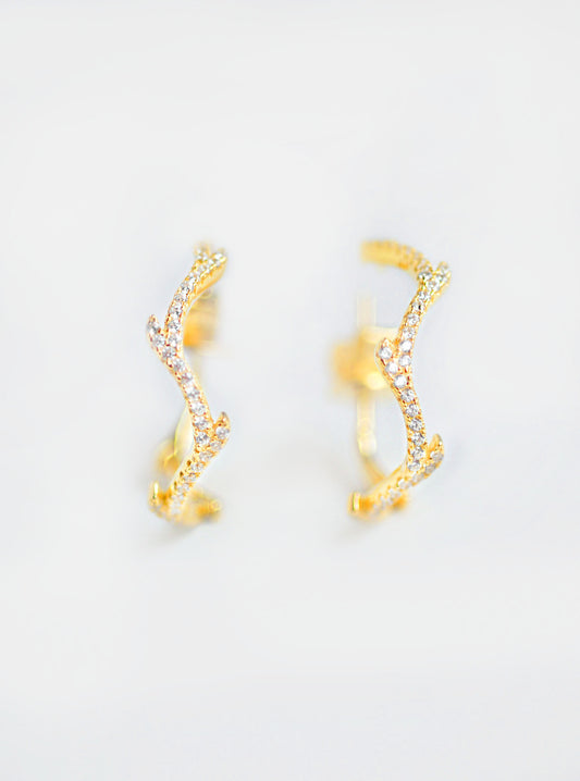 Olive Branch Hoop Earrings