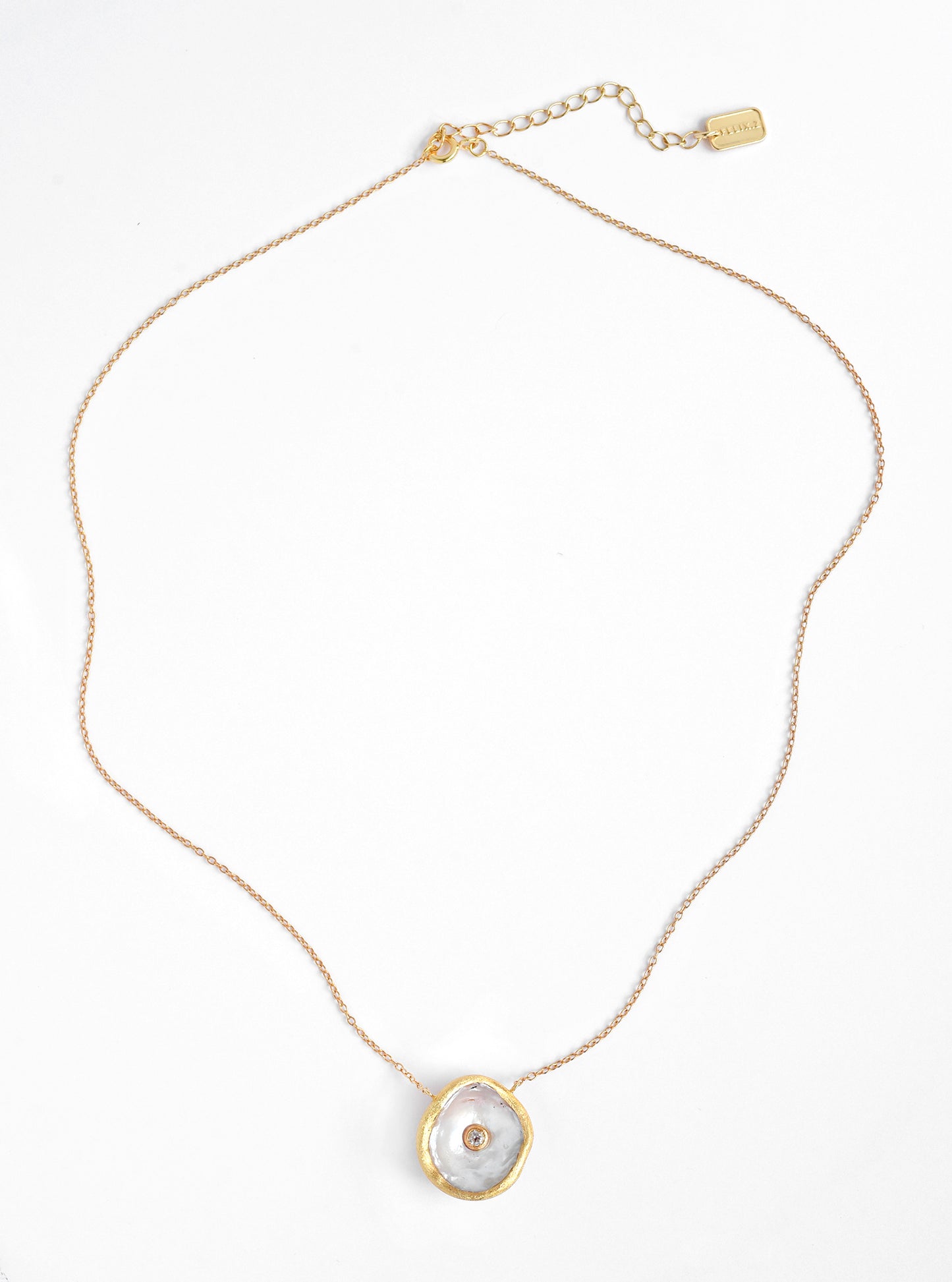 Coin Pearl CZ Necklace