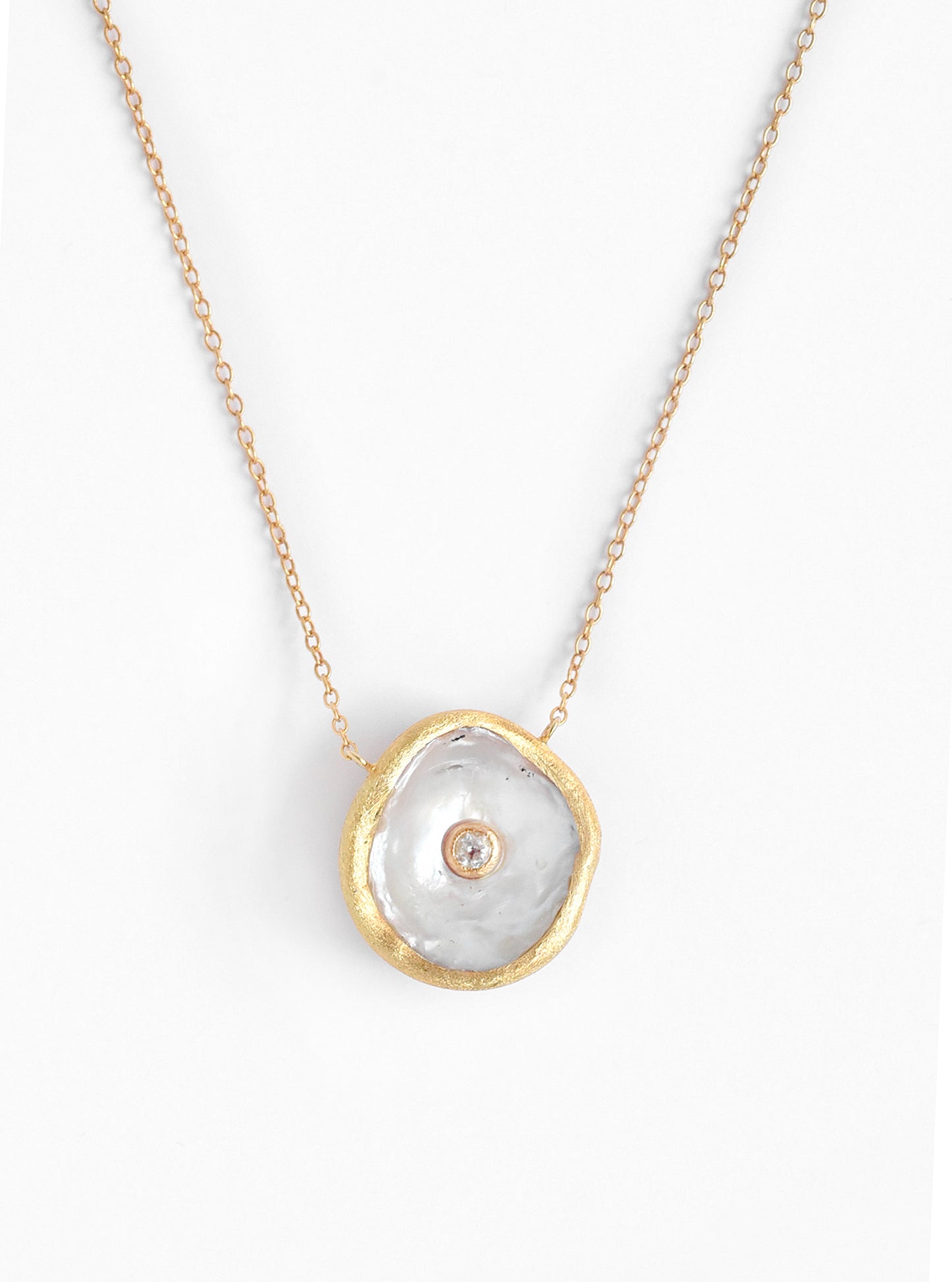 Coin Pearl CZ Necklace
