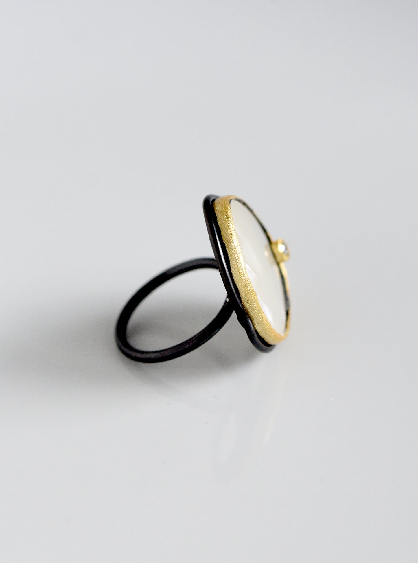 Mother of Pearl and CZ Ring