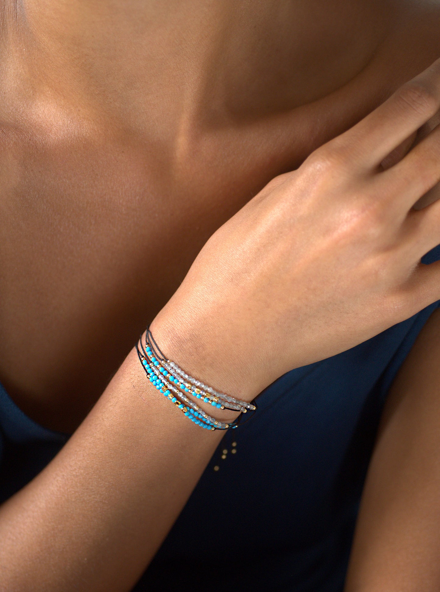 Adjustable Beaded Gemstone Bracelet