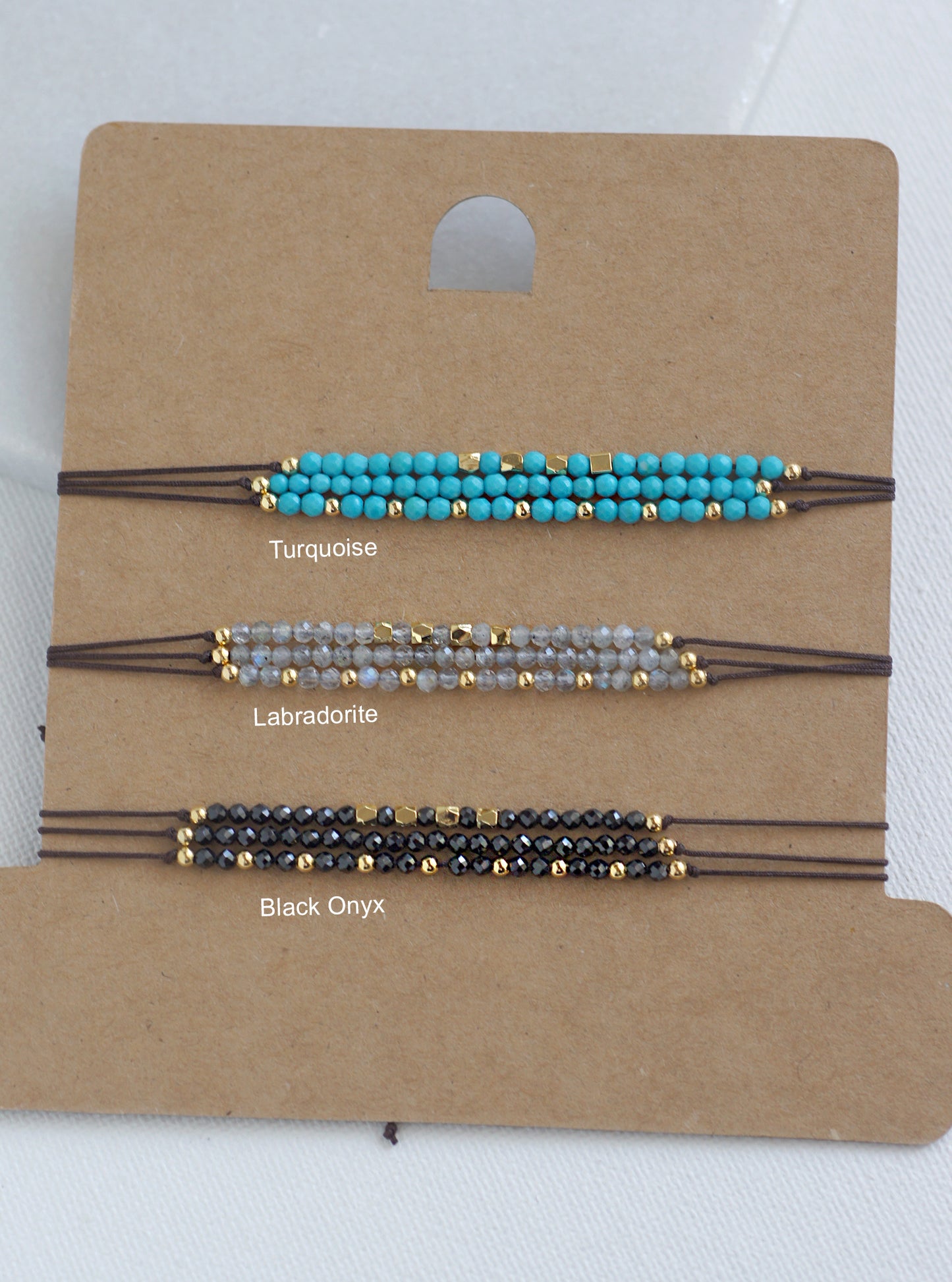 Adjustable Beaded Gemstone Bracelet