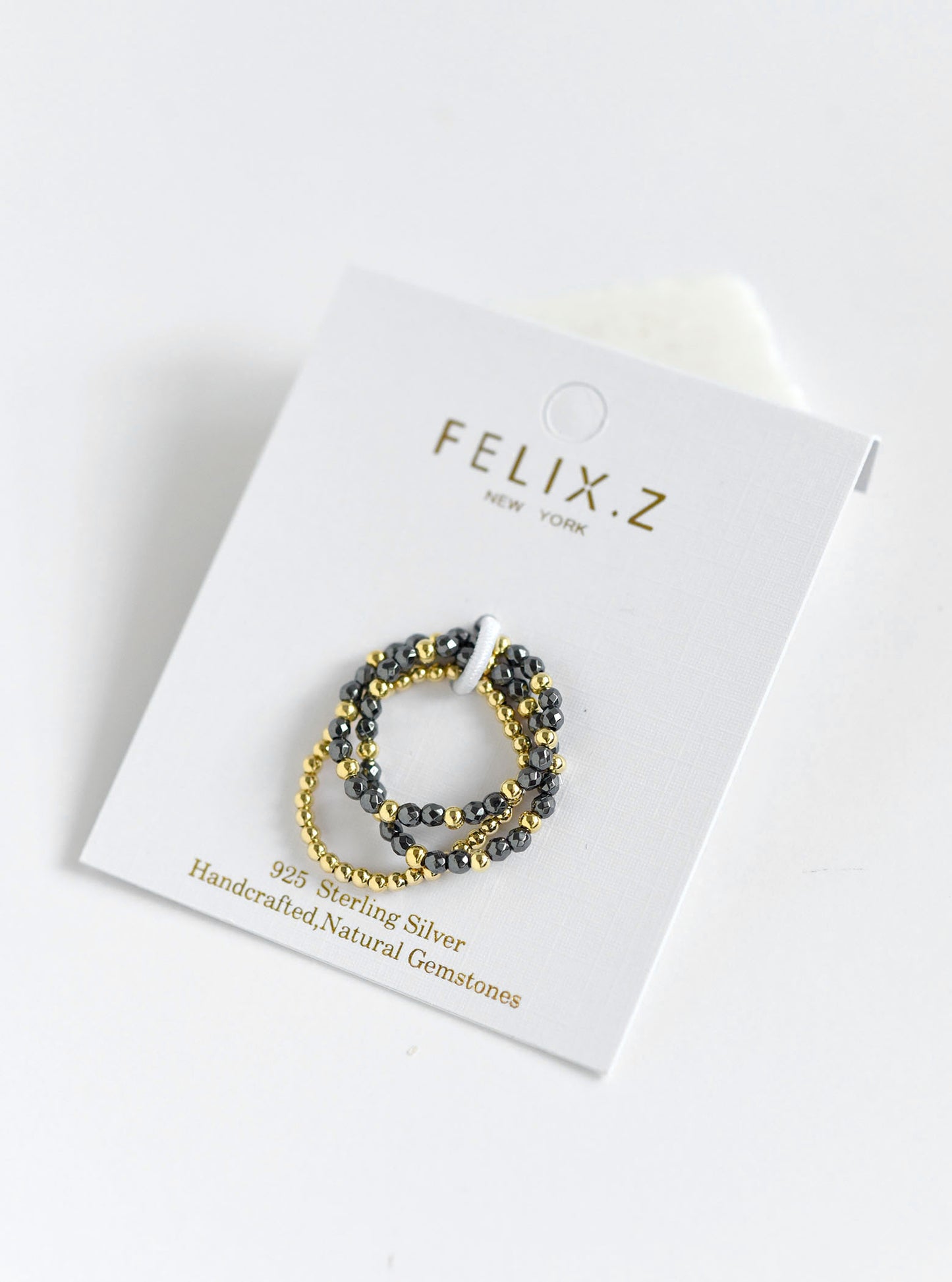 Stretchable Beaded Ring Set Of 3