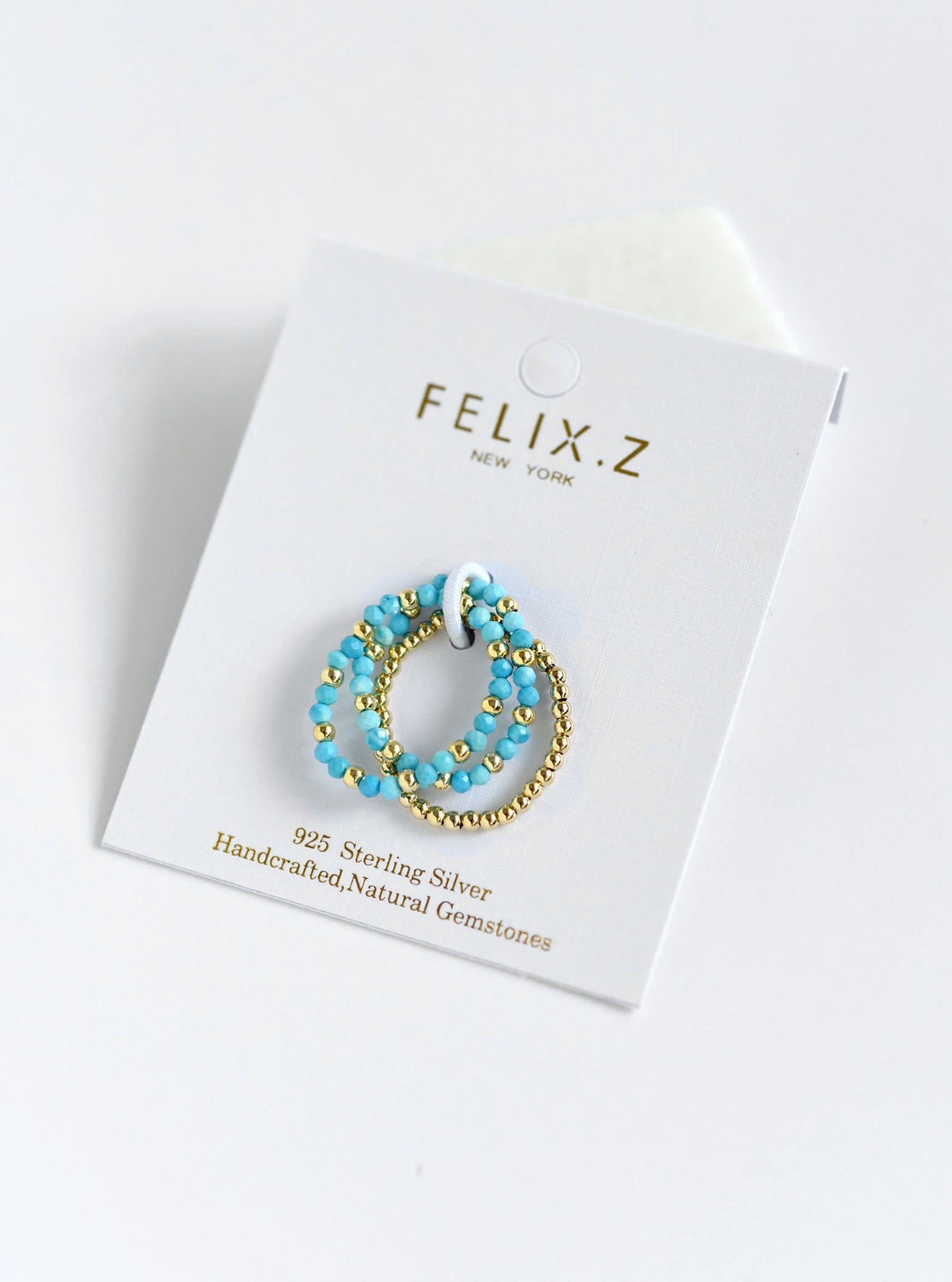 Stretchable Beaded Ring Set Of 3