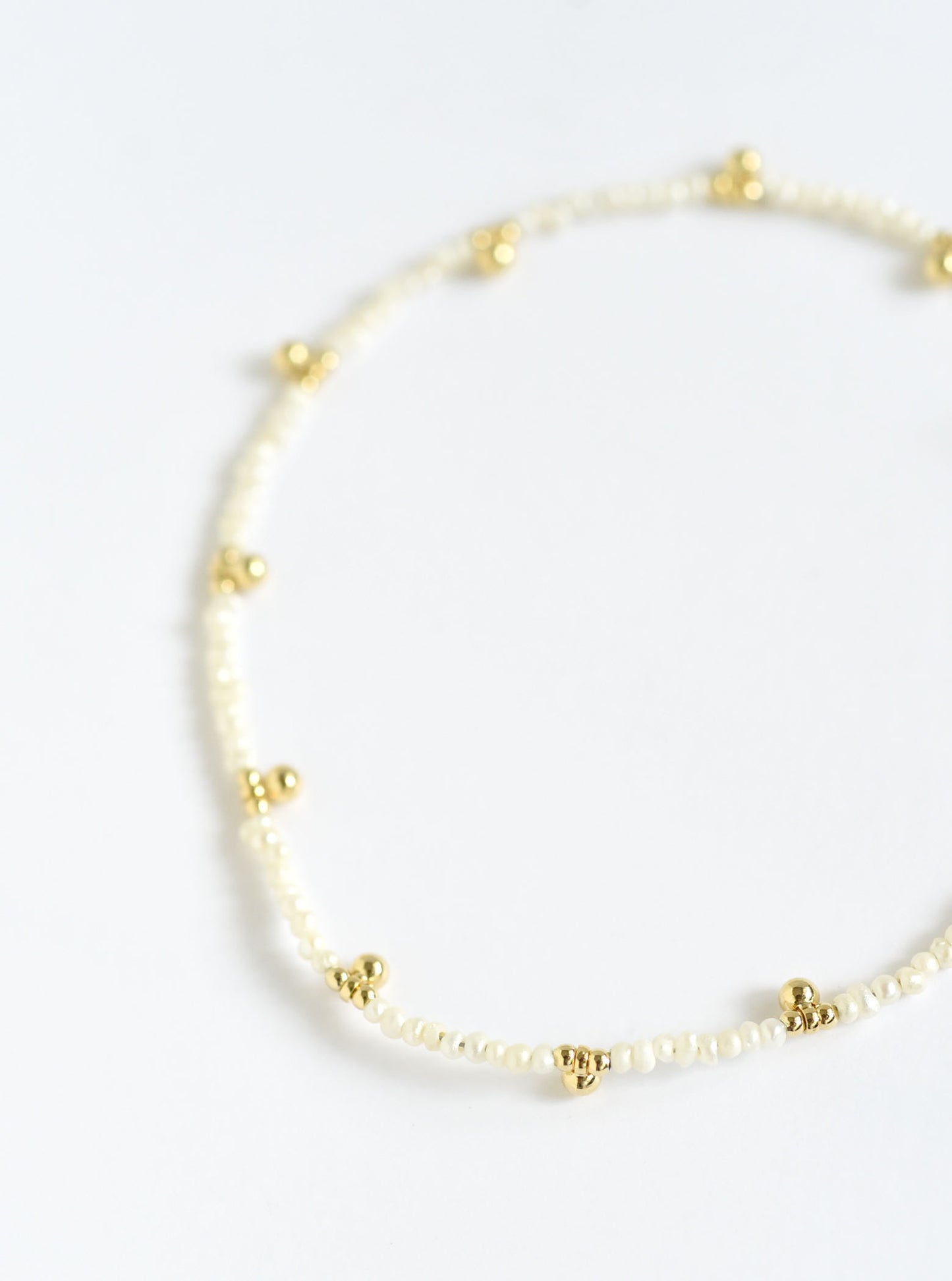 Beaded Anklet Dangling Gemstone