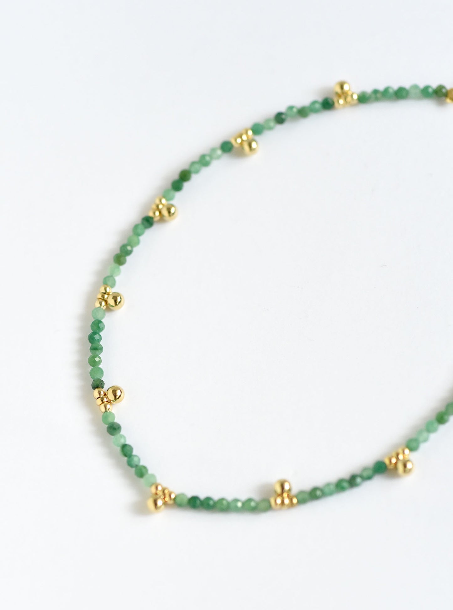 Beaded Anklet Dangling Gemstone