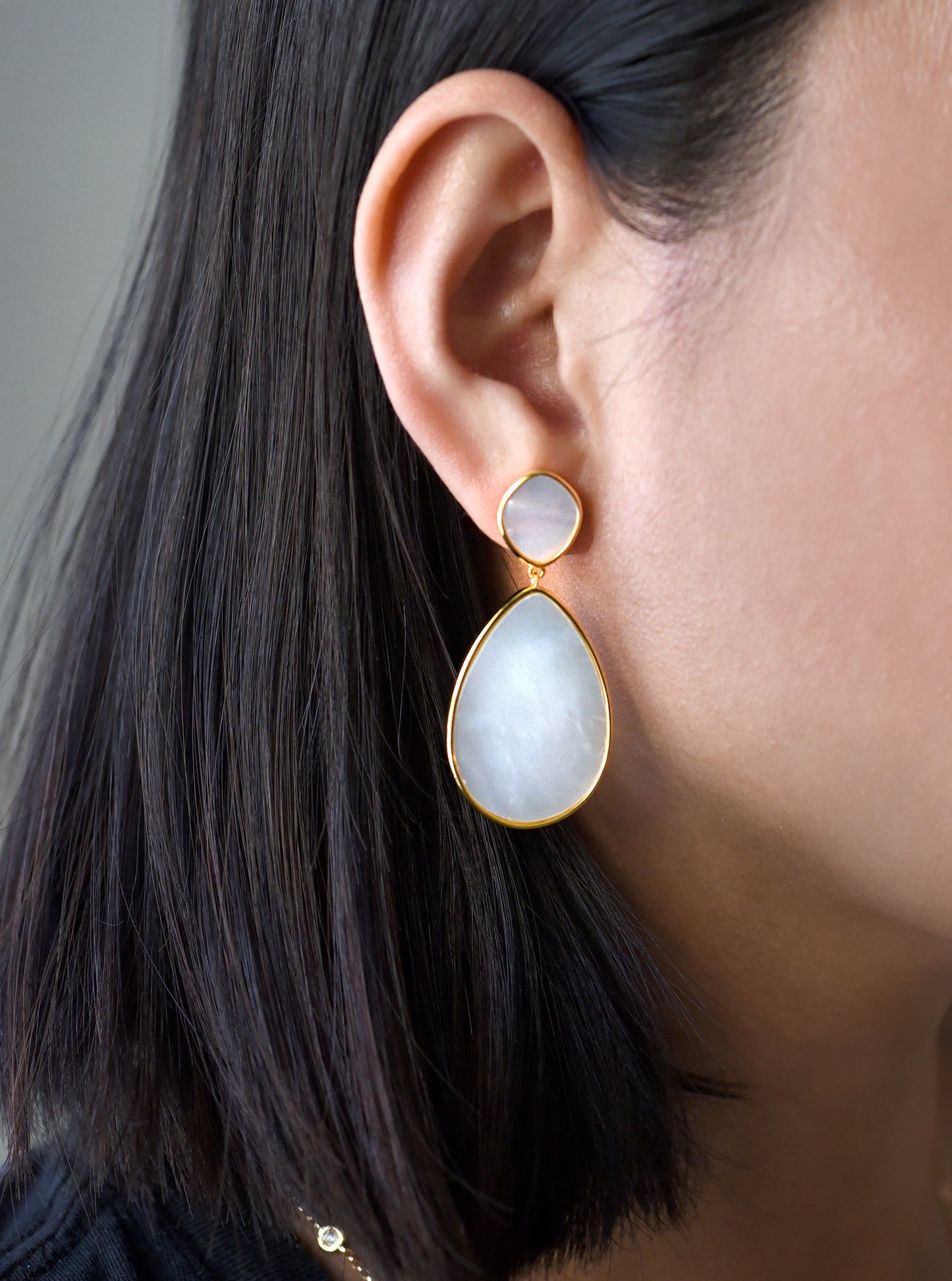 Double Teardrop Mop Earrings