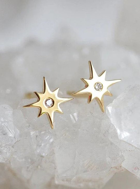 Minimalist Small Star CZ Stud Earrings