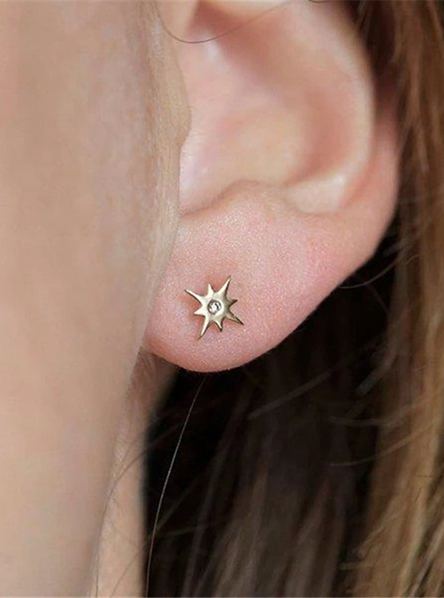 Minimalist Small Star CZ Stud Earrings