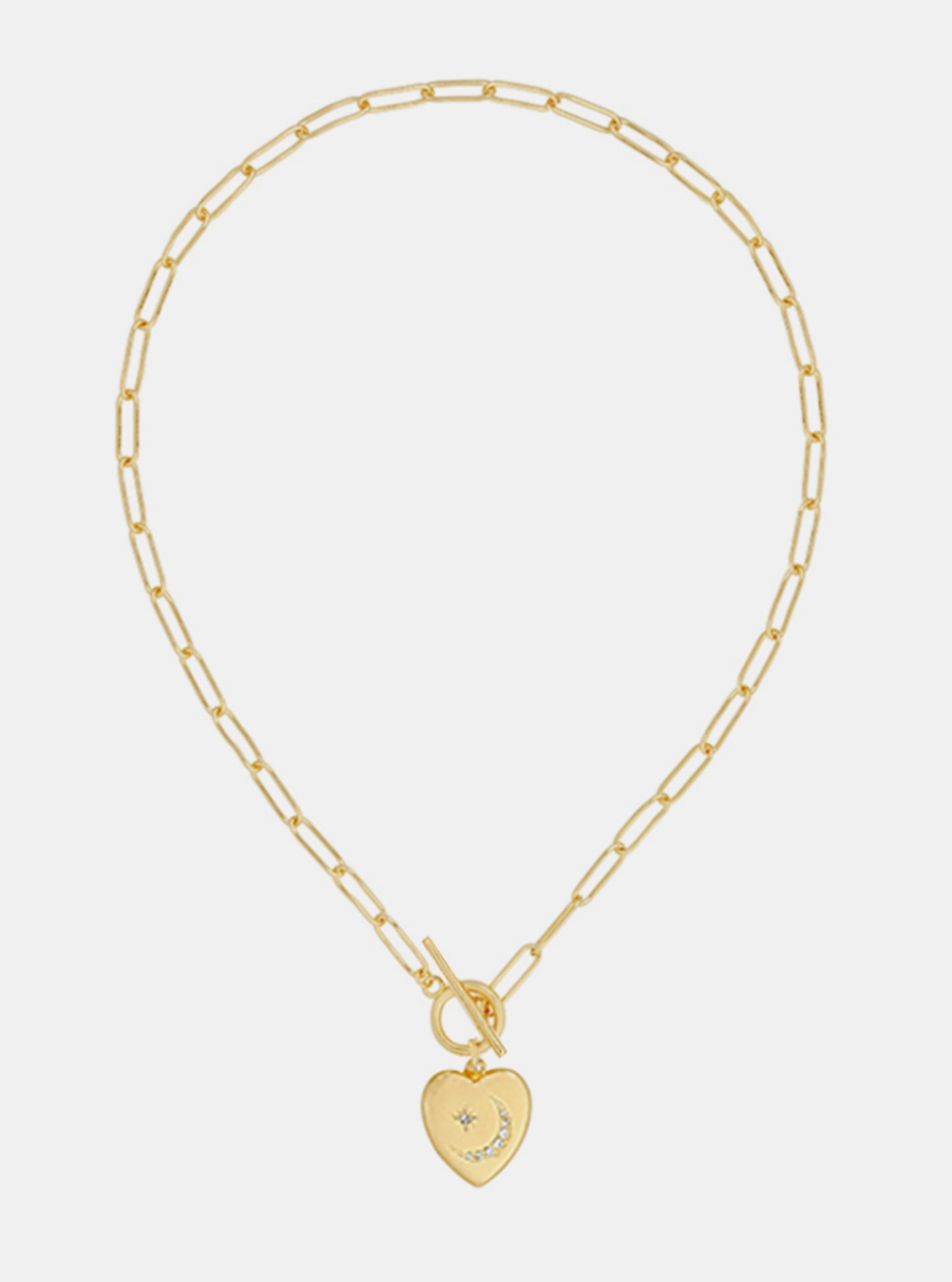 18" Trendy Heart-shaped Star & Moon Tie Necklace