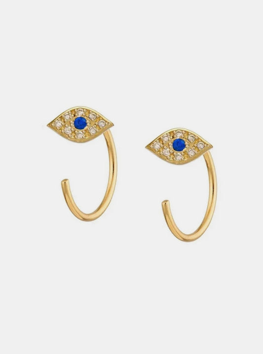 Minimalist CZ  Devil's Eye Stud Earrings (Single)