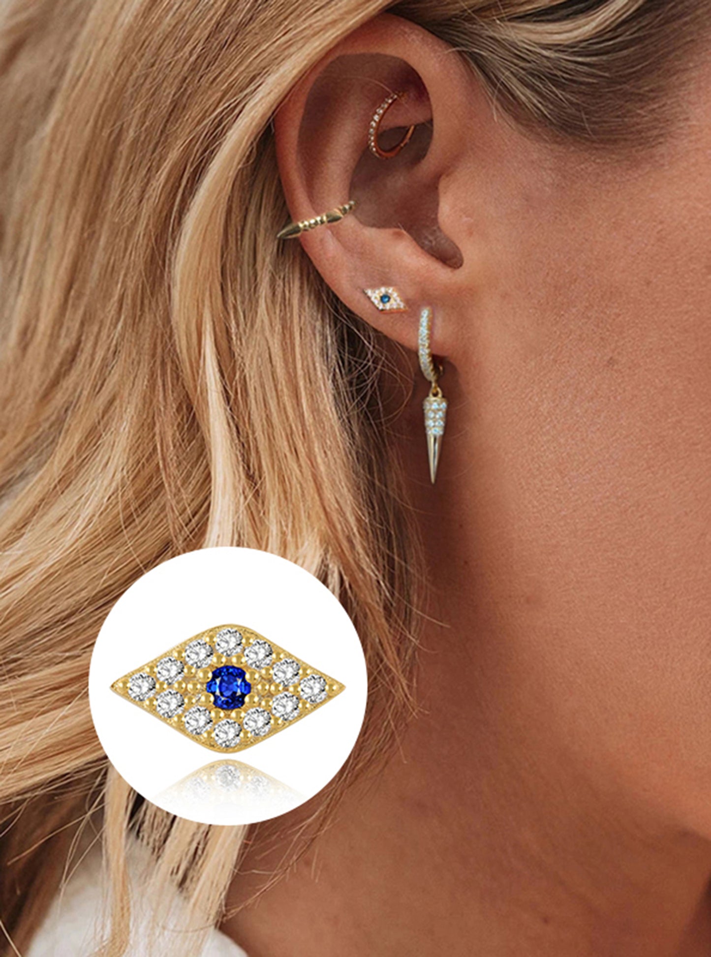Mini Eye Earring (4x8mm)
