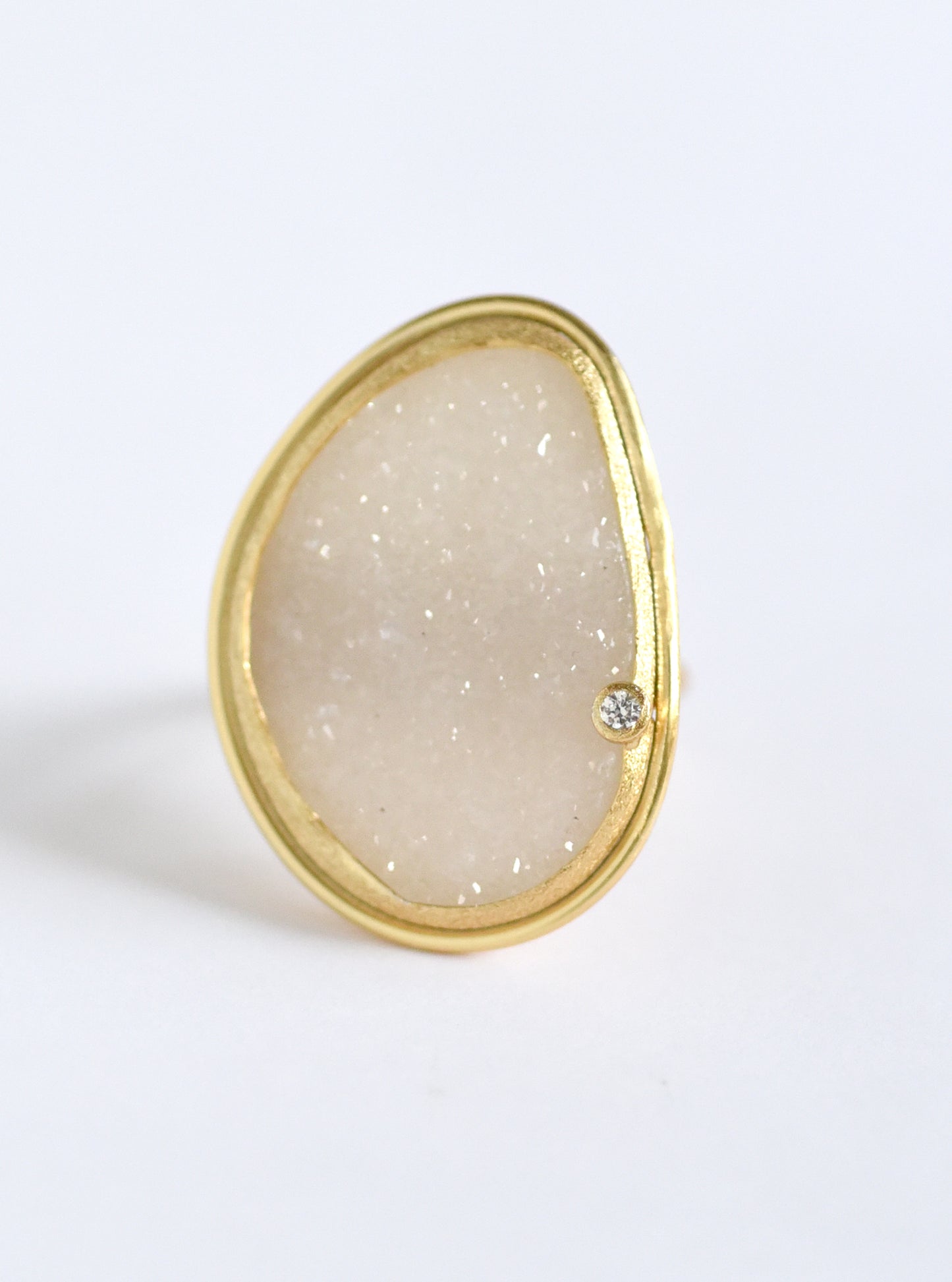 Shining Druzy Large Free-Form Shape Ring
