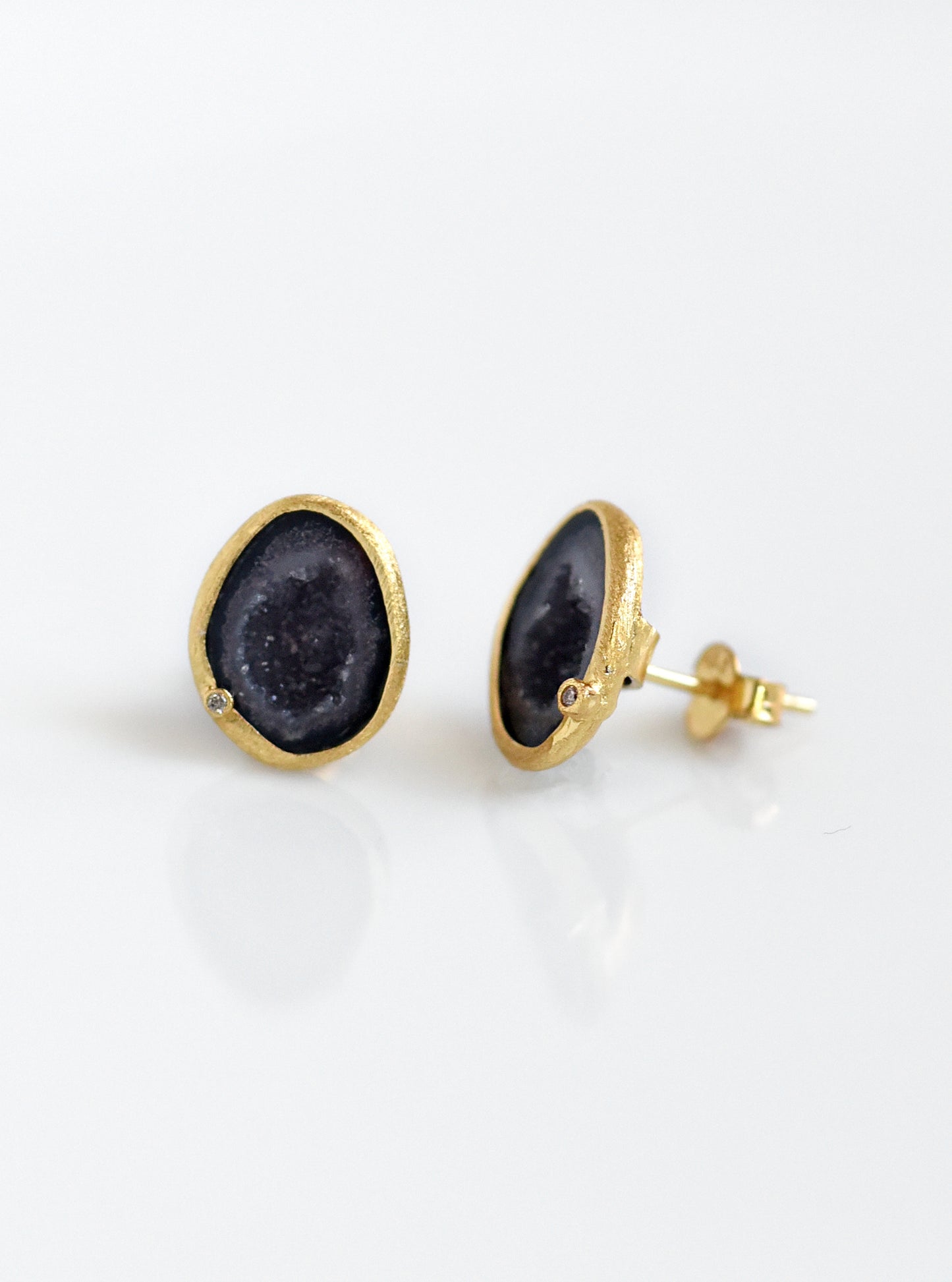 Diamond Geode Stud Earrings