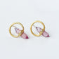 Tourmaline Halo Quartz with Diamond Earrings