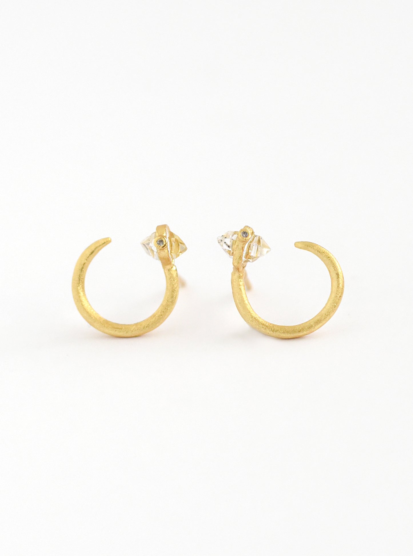 Herkimer Diamond Minimalist Stud Earring