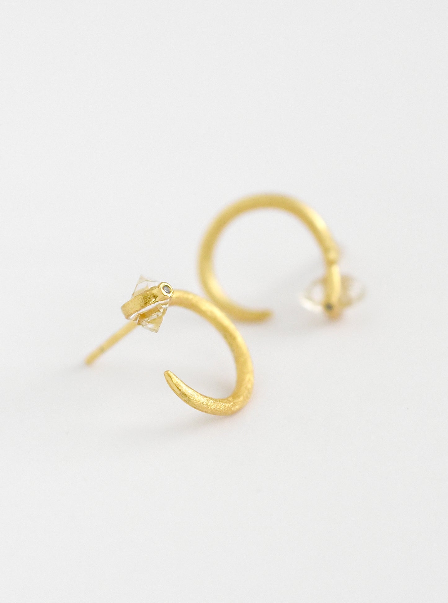 Herkimer Diamond Minimalist Stud Earring