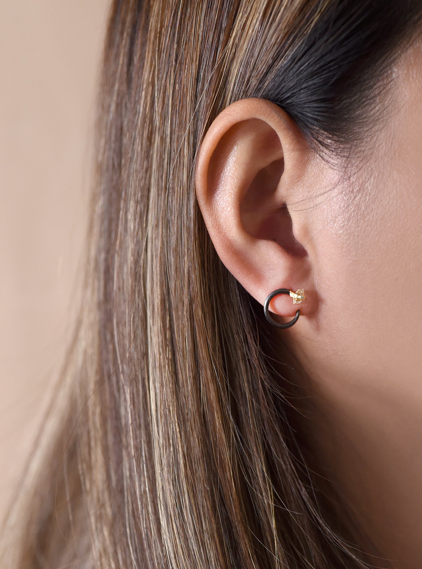 Herkimer Diamond Minimalist Stud Earring