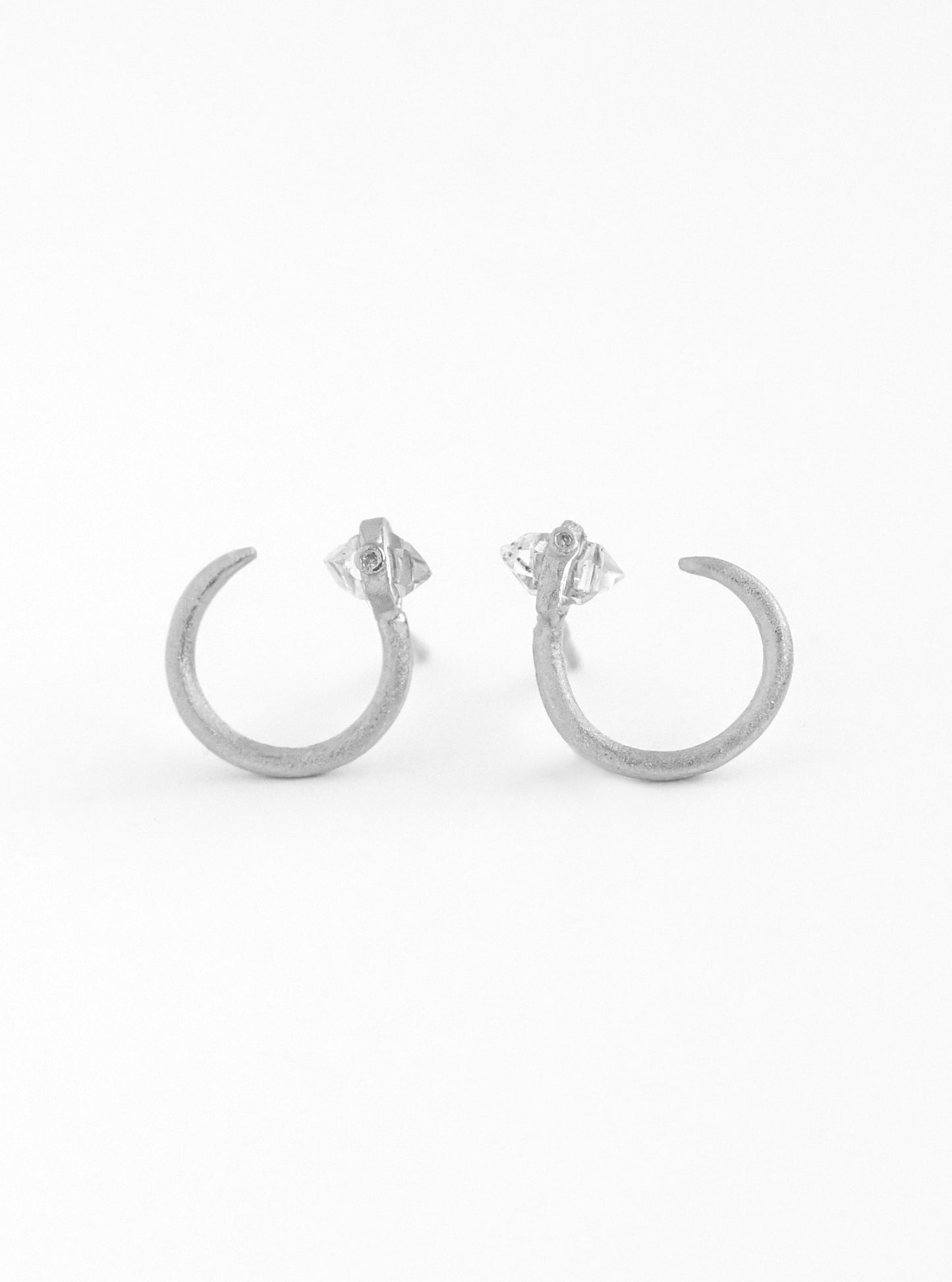 Herkimer Diamond Minimalist Stud Earring