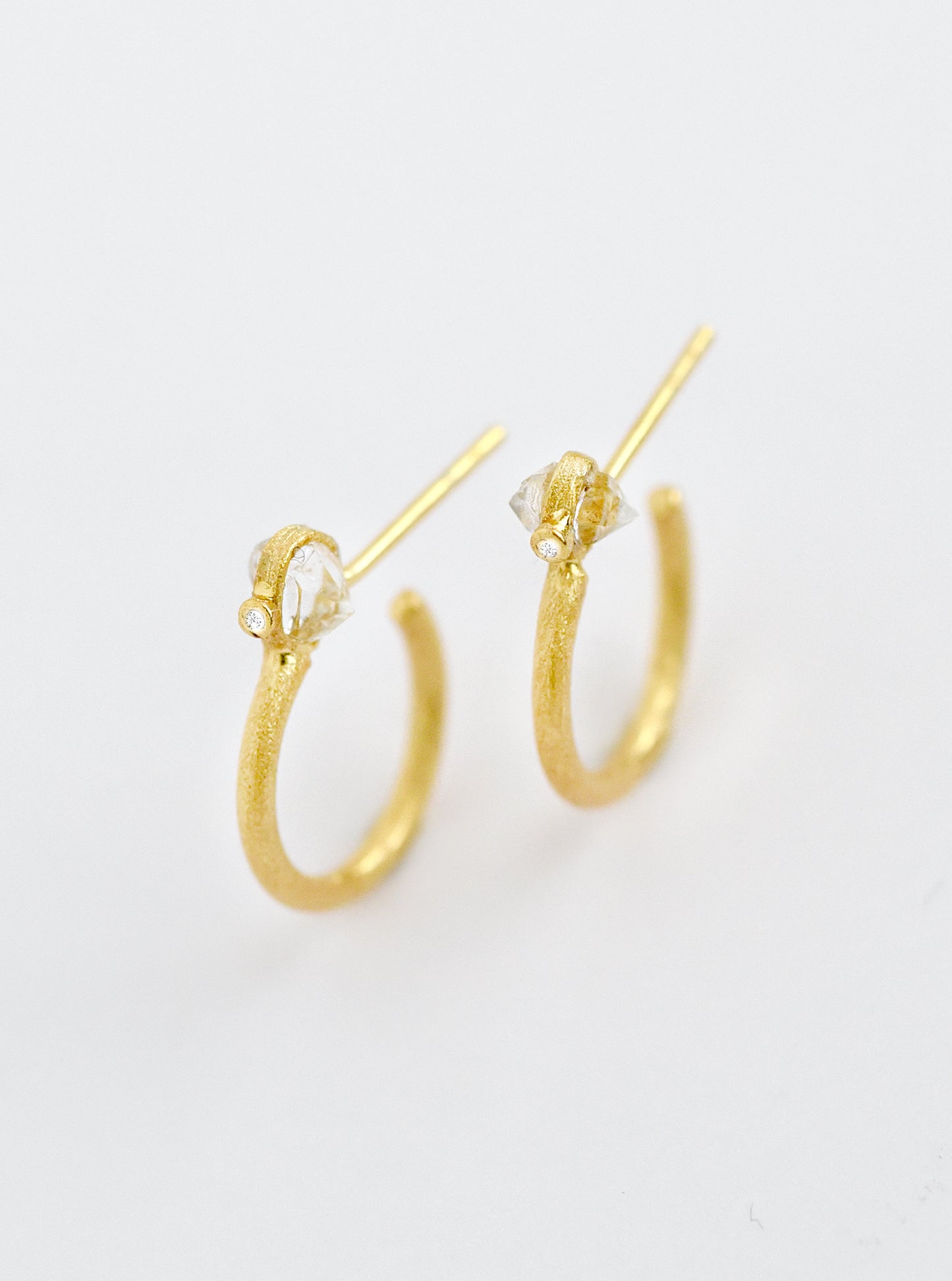 Herkimer Diamond Minimalist Hoop Earring