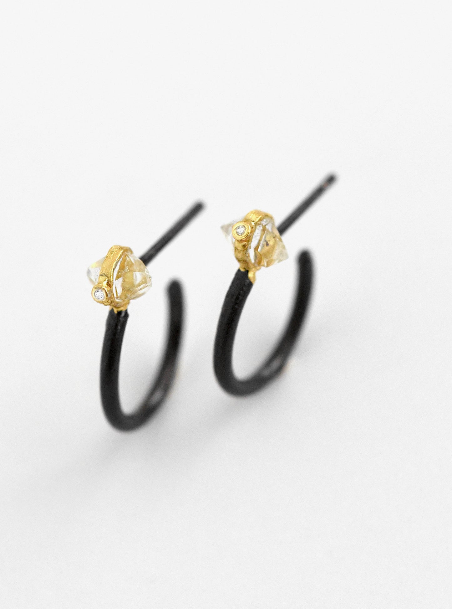 Herkimer Diamond Minimalist Hoop Earring
