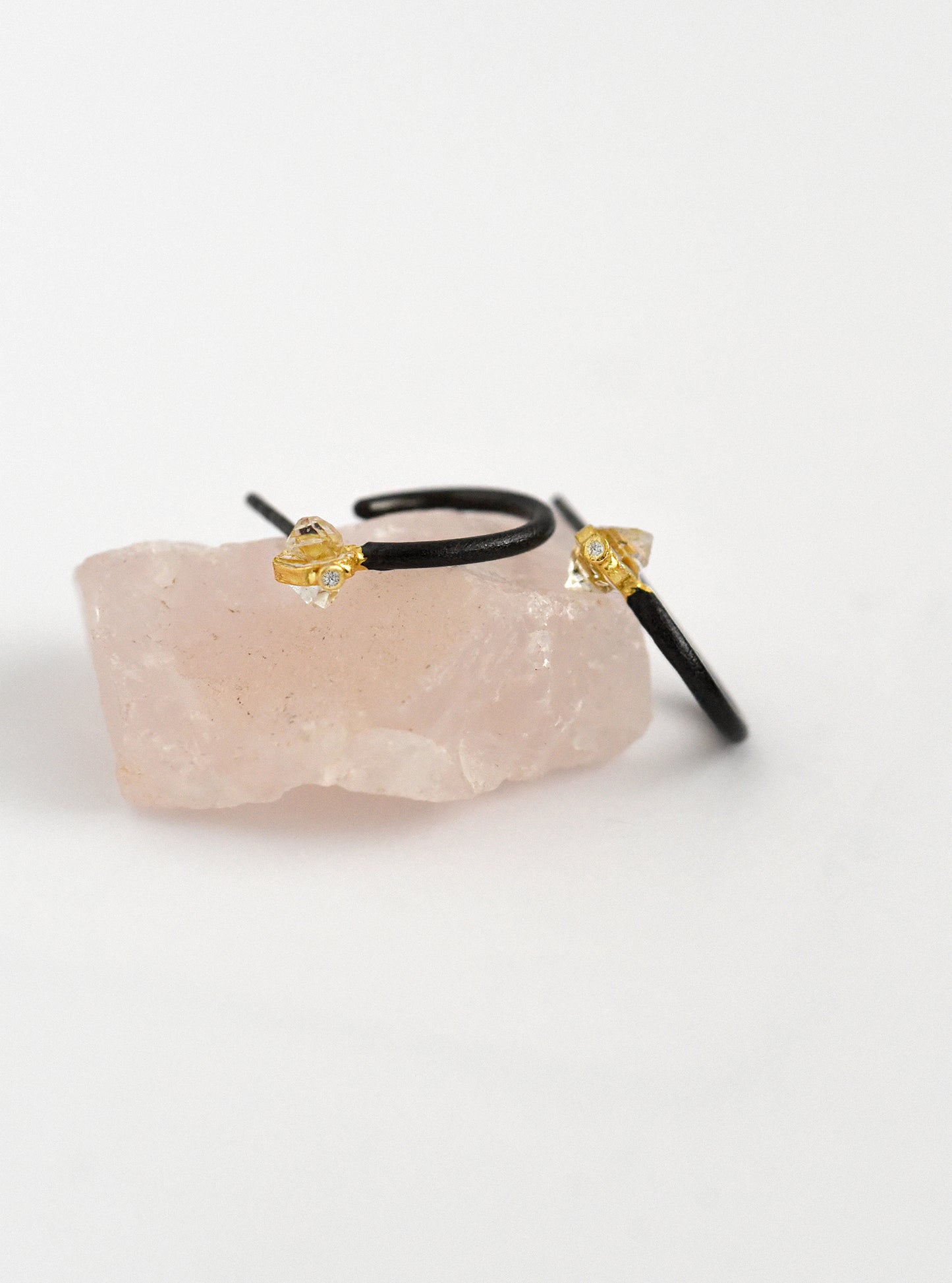 Herkimer Diamond Minimalist Hoop Earring