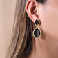 Double Freeform CZ Rim Geode Earring
