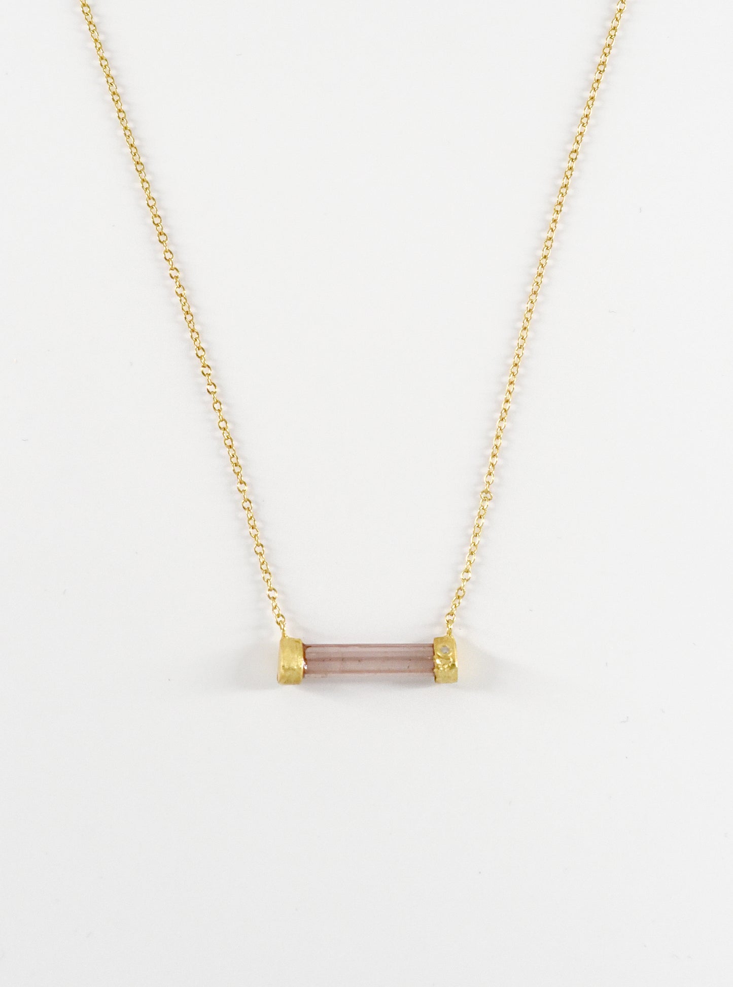 Tourmaline Horizontal Bar With Diamond Necklace