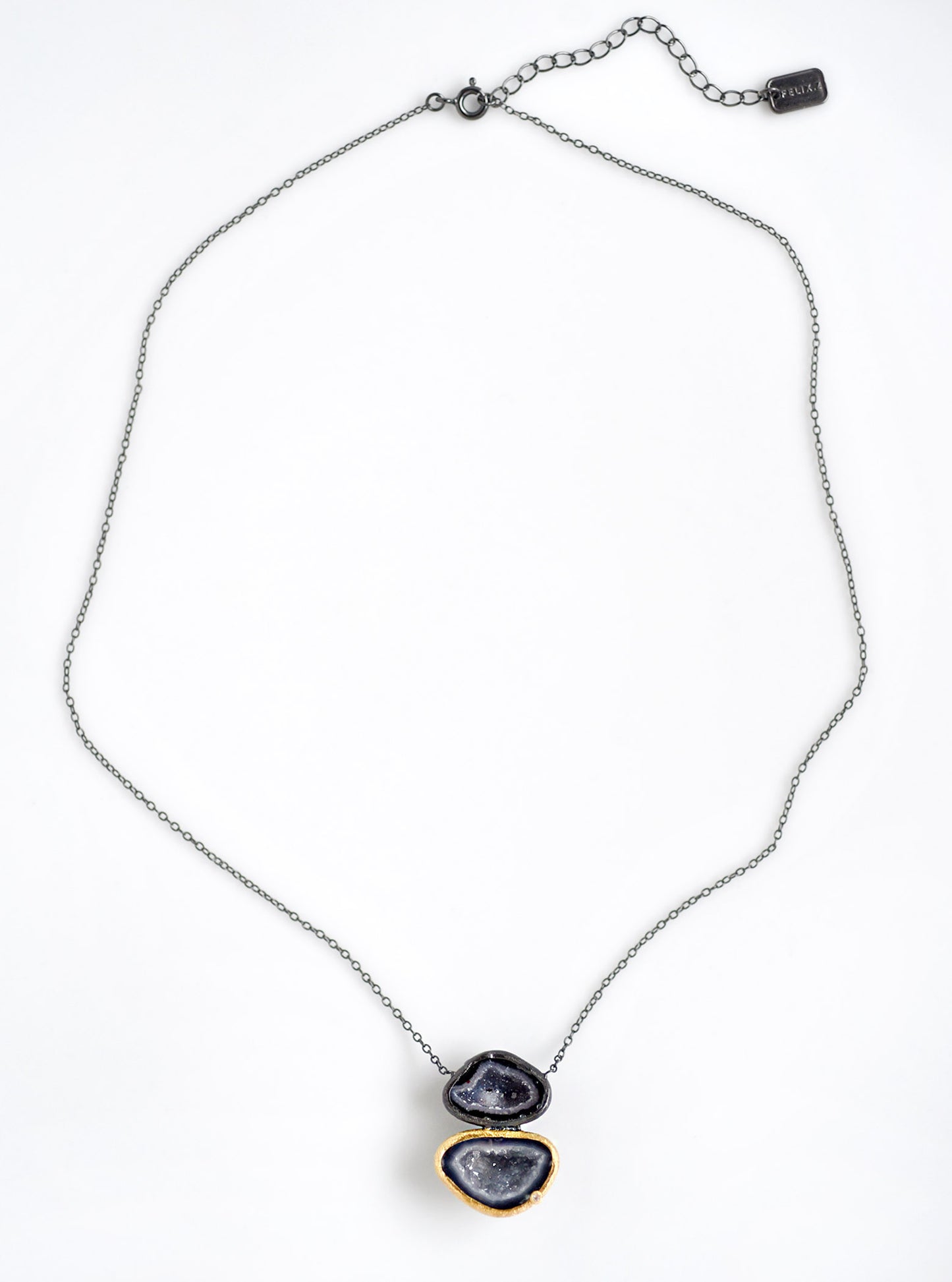 Diamond with Double Geode Necklace