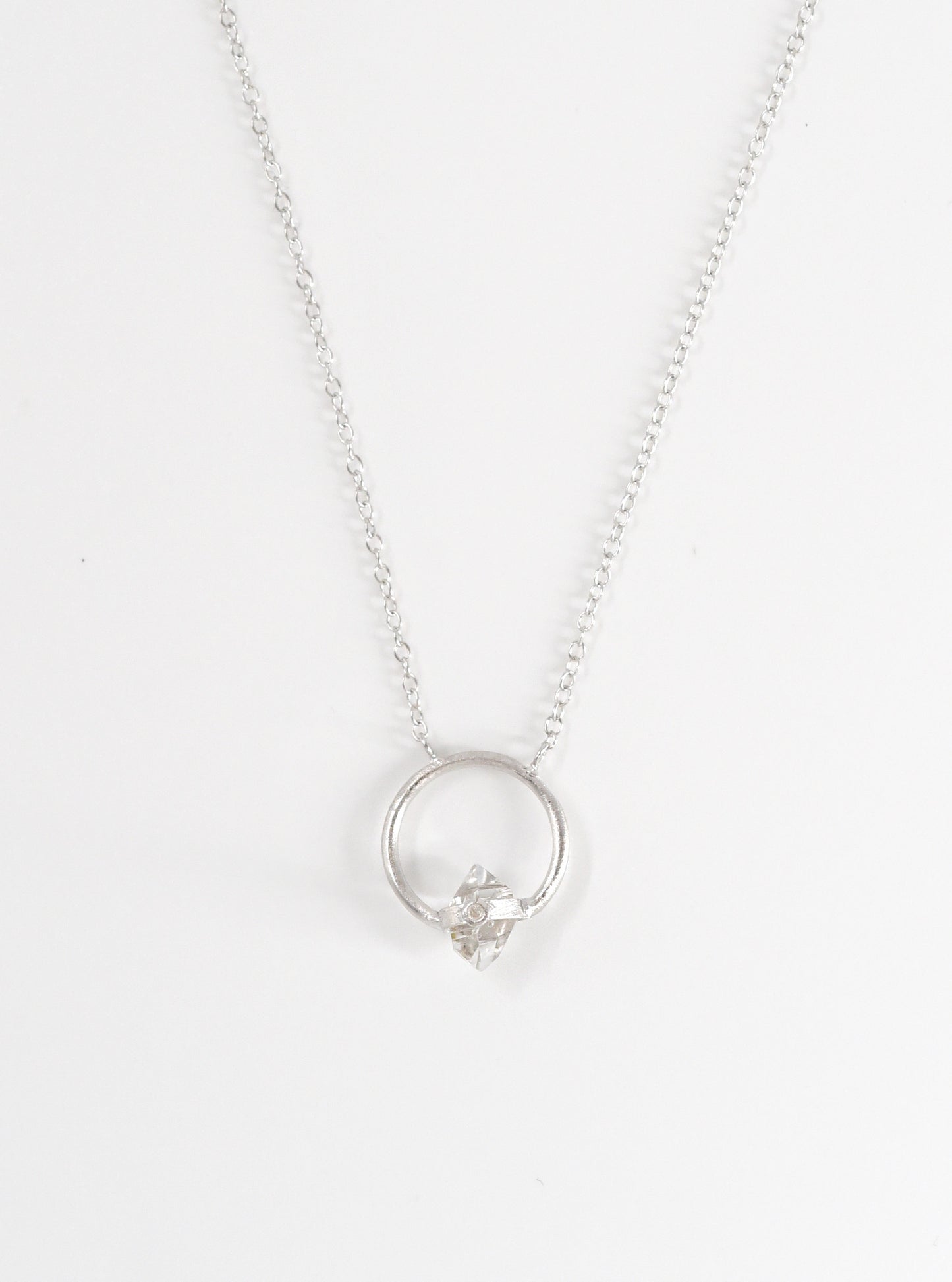 Herkimer Halo Necklace with Diamond