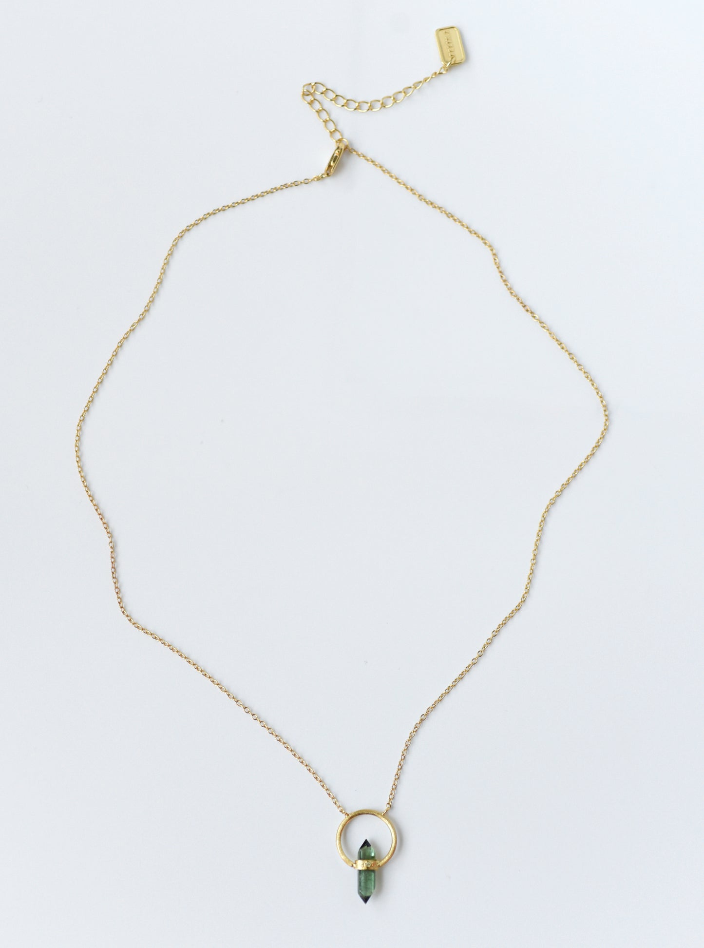 Tourmaline Halo Necklace with Diamond