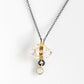 Herkimer Quartz Drop Moonstone with Diamond Necklace