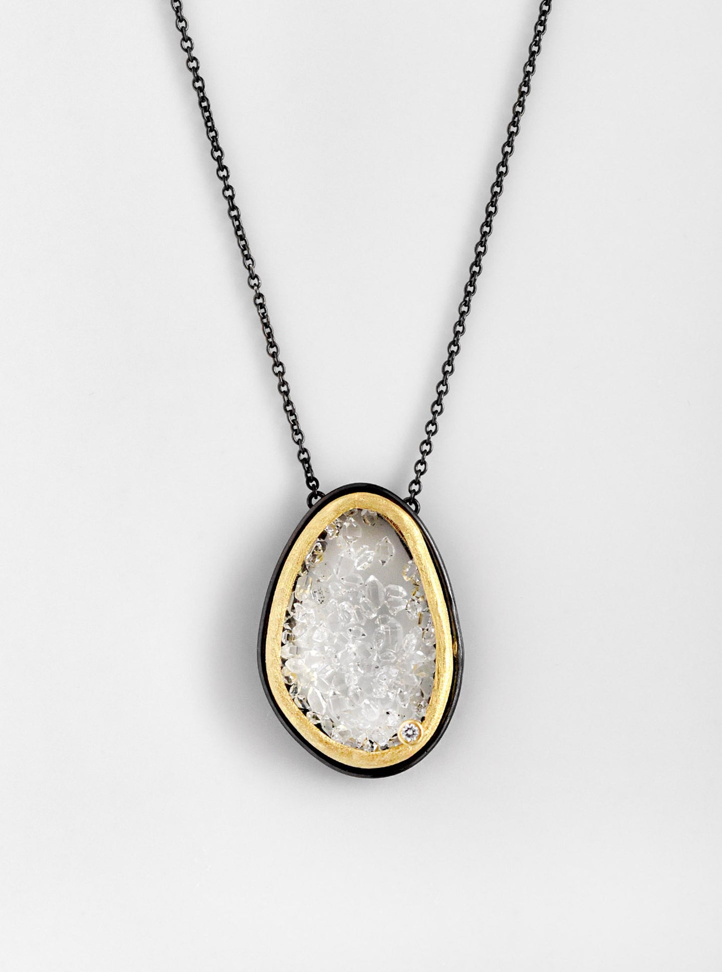 Handcrafted Floating Herkimer Quartz Necklace