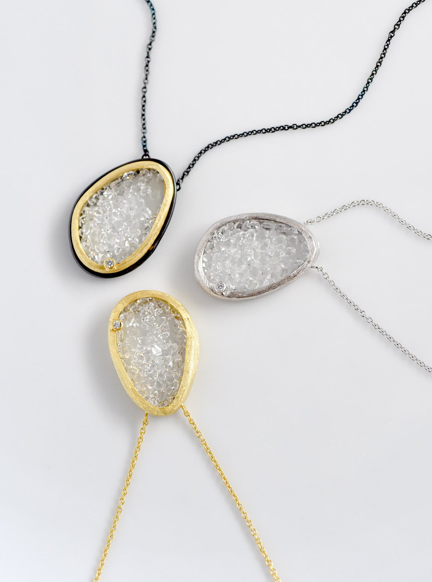 Handcrafted Floating Herkimer Quartz Necklace