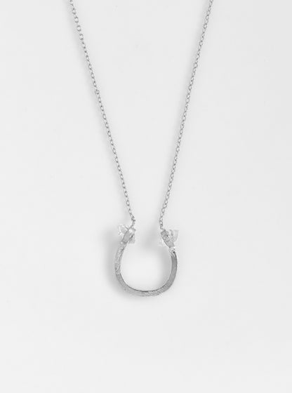 Herkimer  Diamond  Minimalist Horseshoe  Necklace