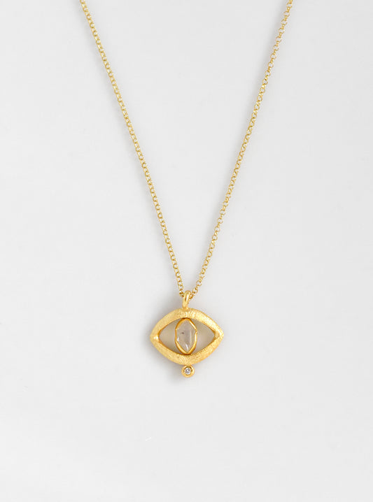 Herkimer Diamond Protective Eye Necklace