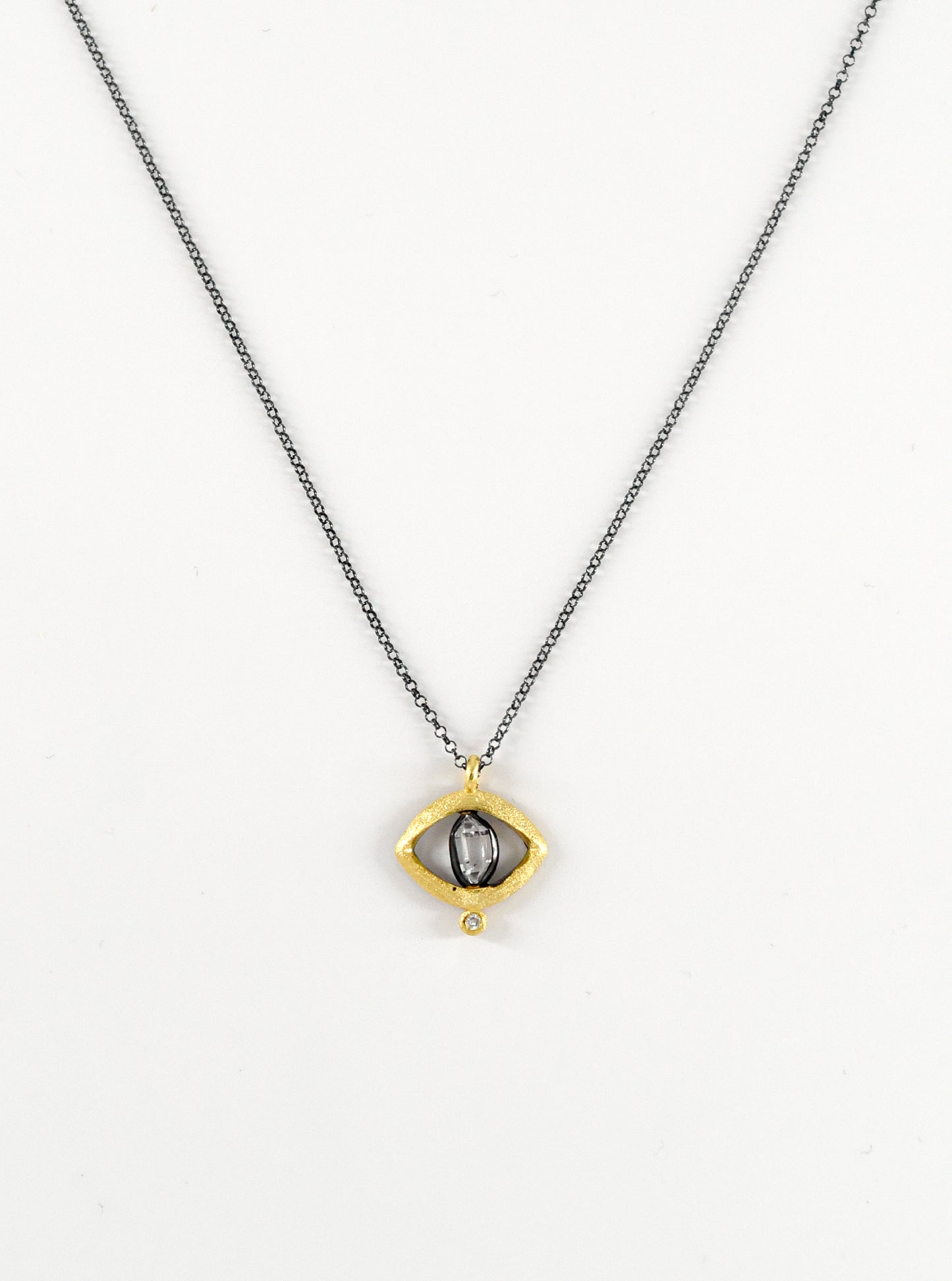 Herkimer Diamond Protective Eye Necklace