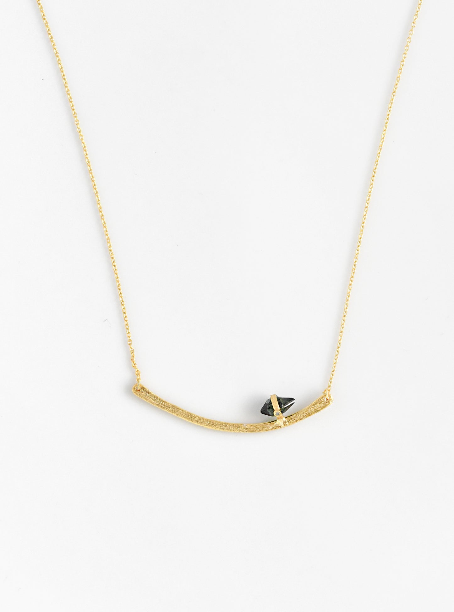 Handmade Curved Bar with Tourmaline Necklace