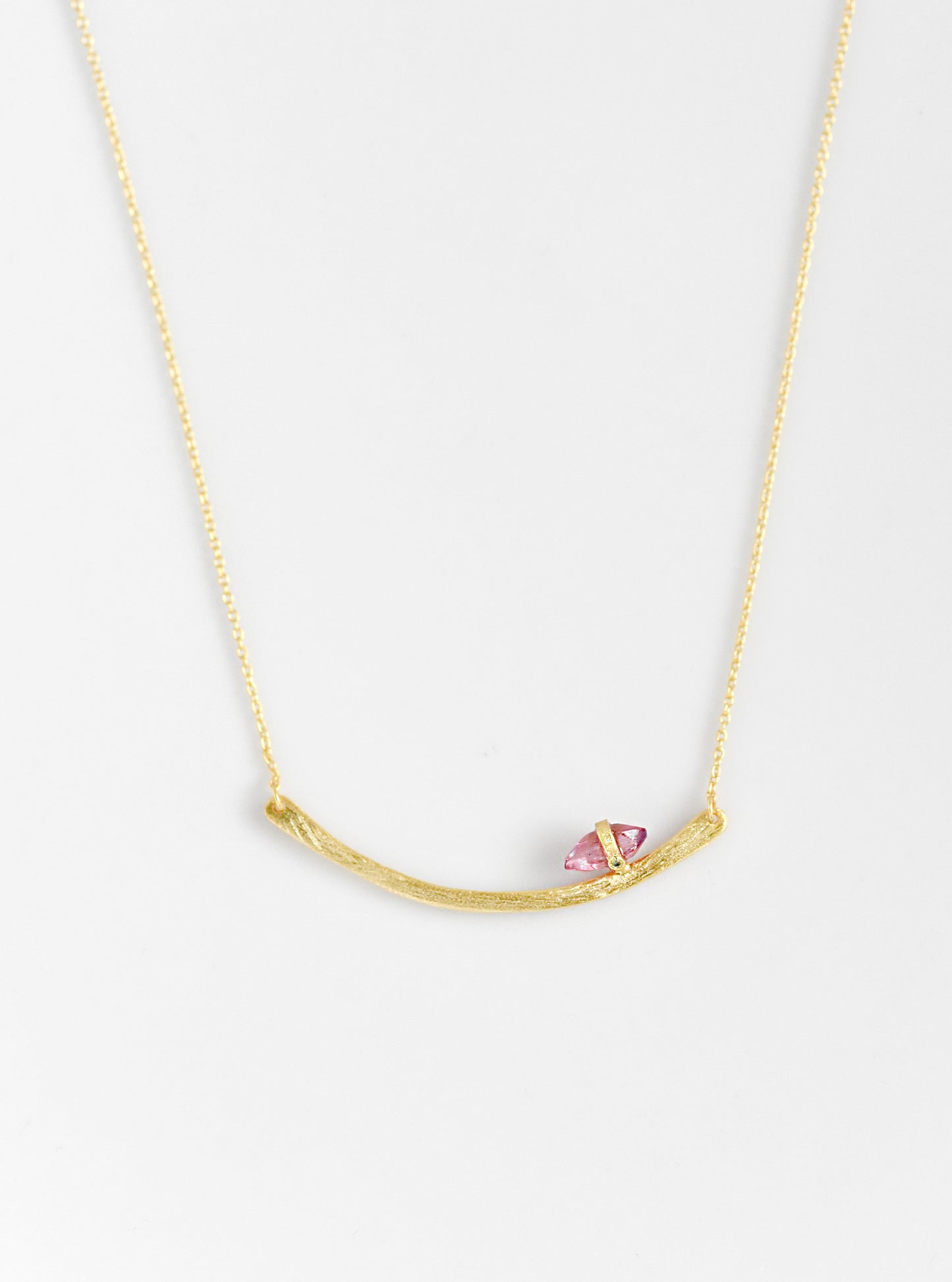 Handmade Curved Bar with Tourmaline Necklace