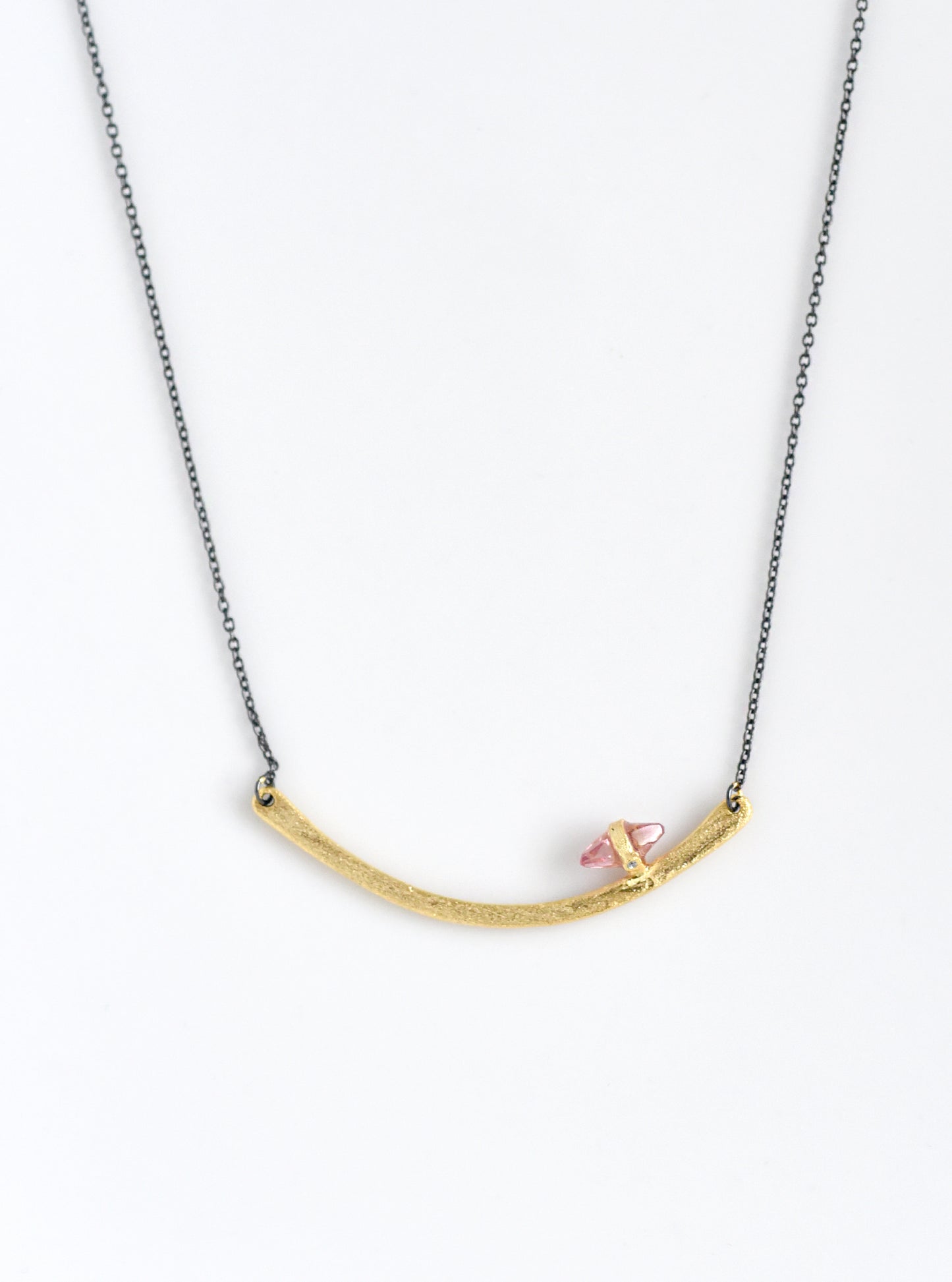 Handmade Curved Bar with Tourmaline Necklace