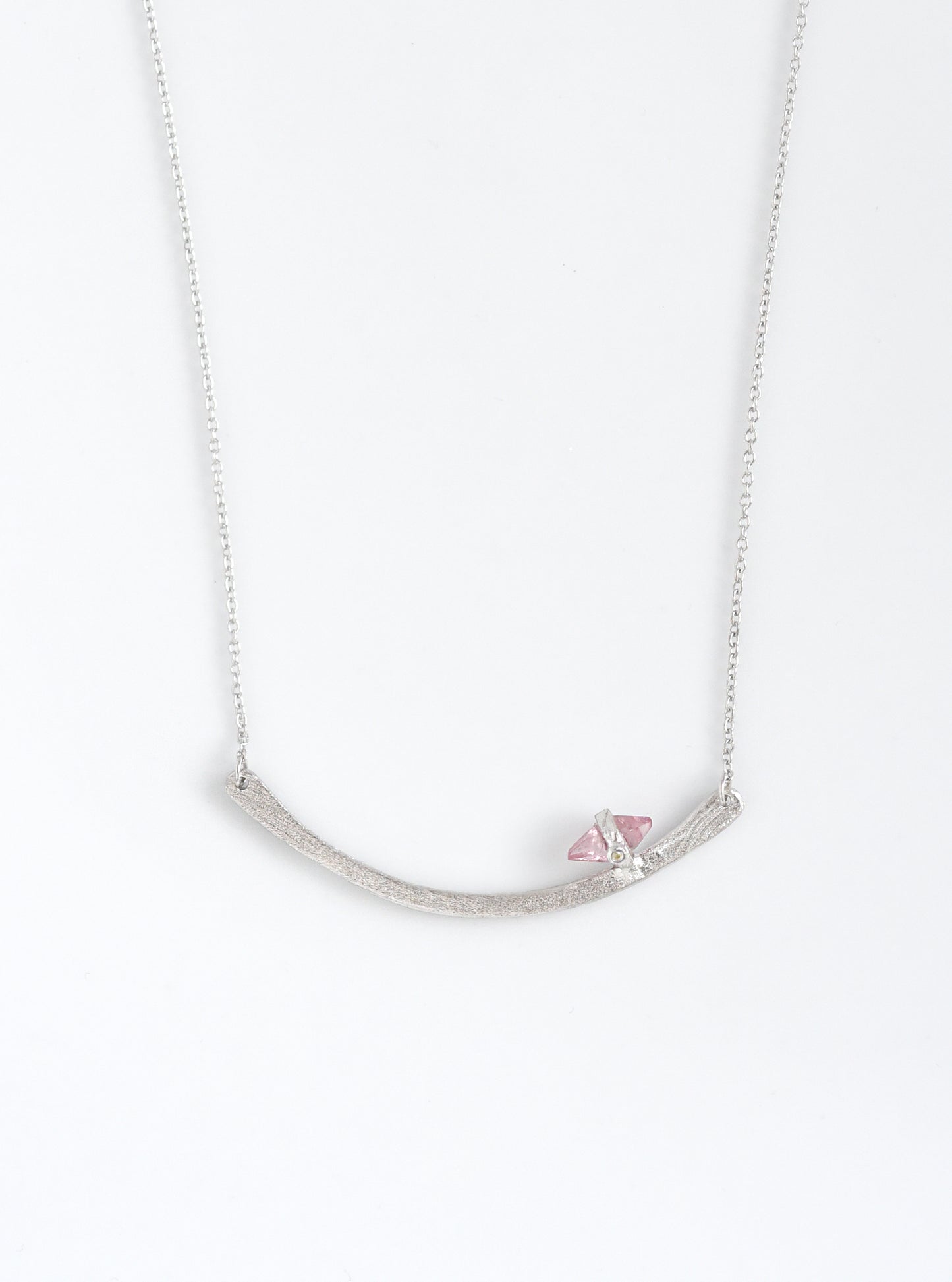 Handmade Curved Bar with Tourmaline Necklace